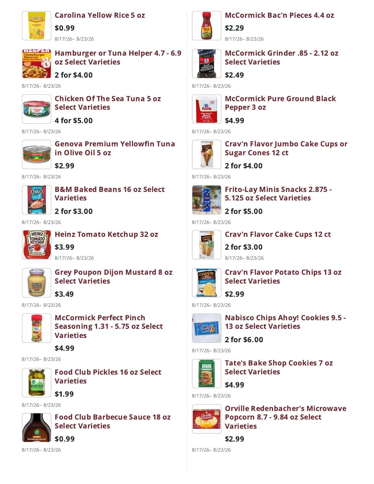 Ralph's Supermarket Weekly Ad August 17 - 23, 2026