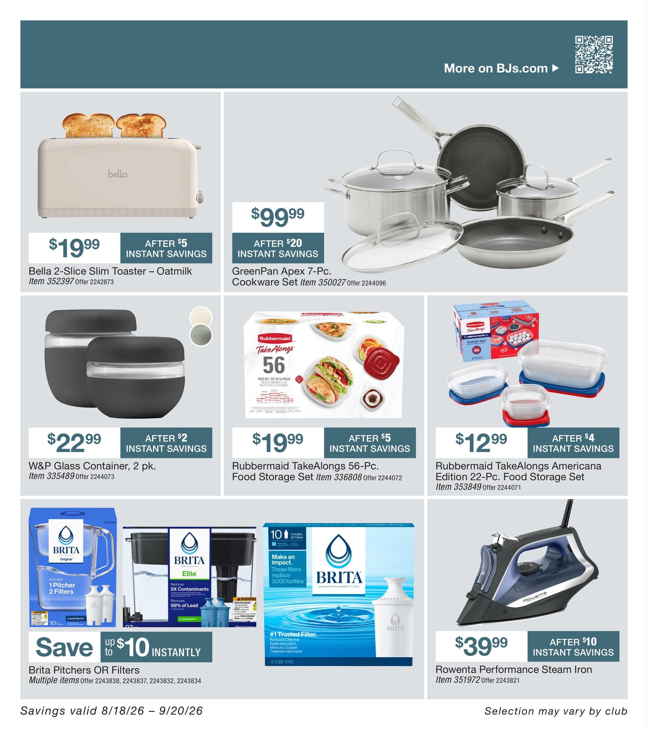 BJ's Wholesale Club Smart Saver Weekly Ad August 18 - September 20, 2026
