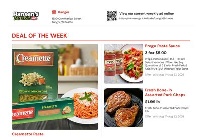 Hansen's IGA (Bangor, WI) Weekly Ad August 17 - 23, 2026