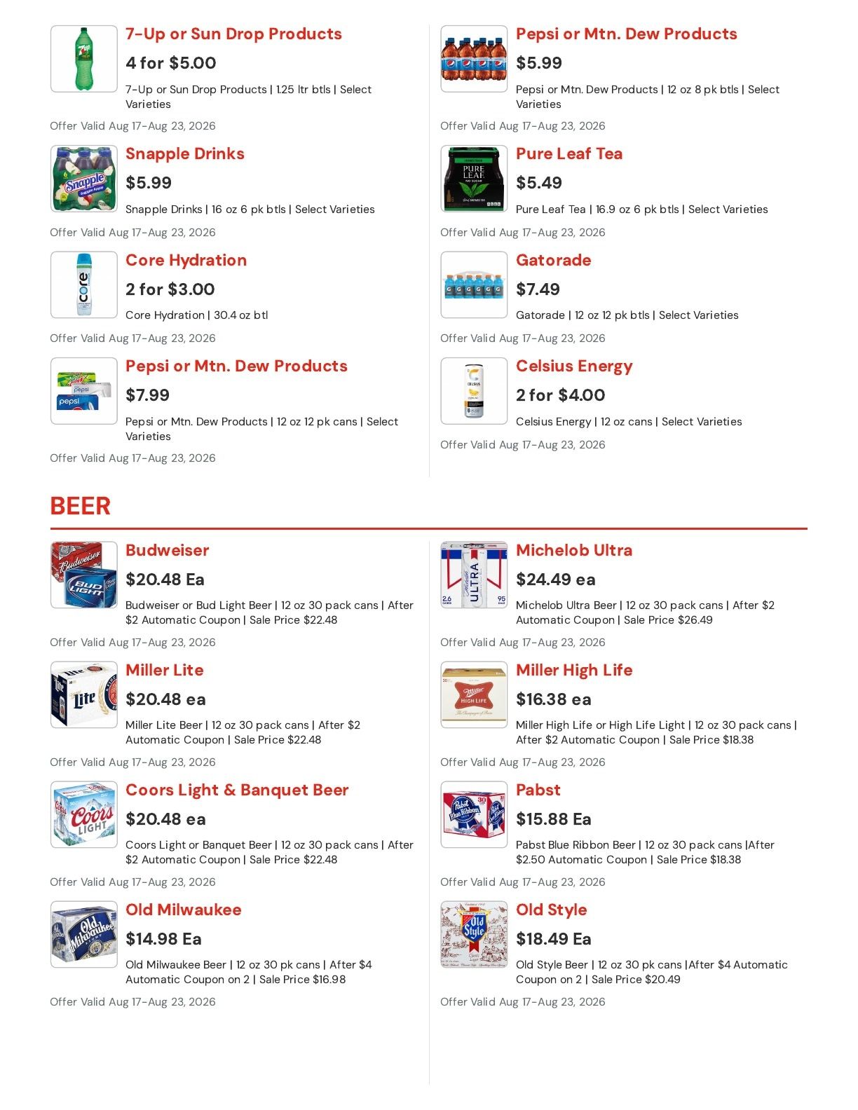 Hansen's IGA (East Troy, WI) Weekly Ad August 17 - 23, 2026