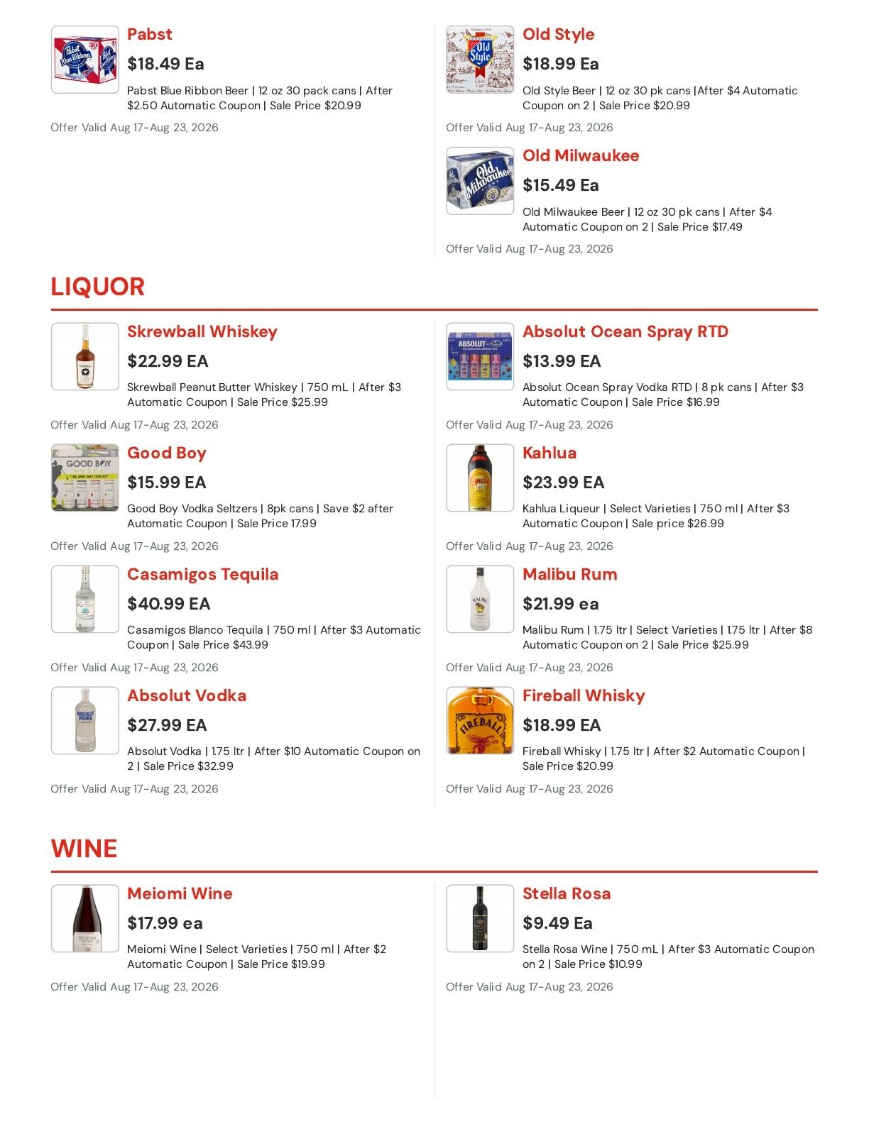 Hansen's IGA (Sparta, WI) Weekly Ad August 17 - 23, 2026