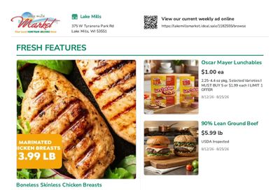 Lake Mills Market (Lake Mills, WI) Weekly Ad August 12 - 25, 2026