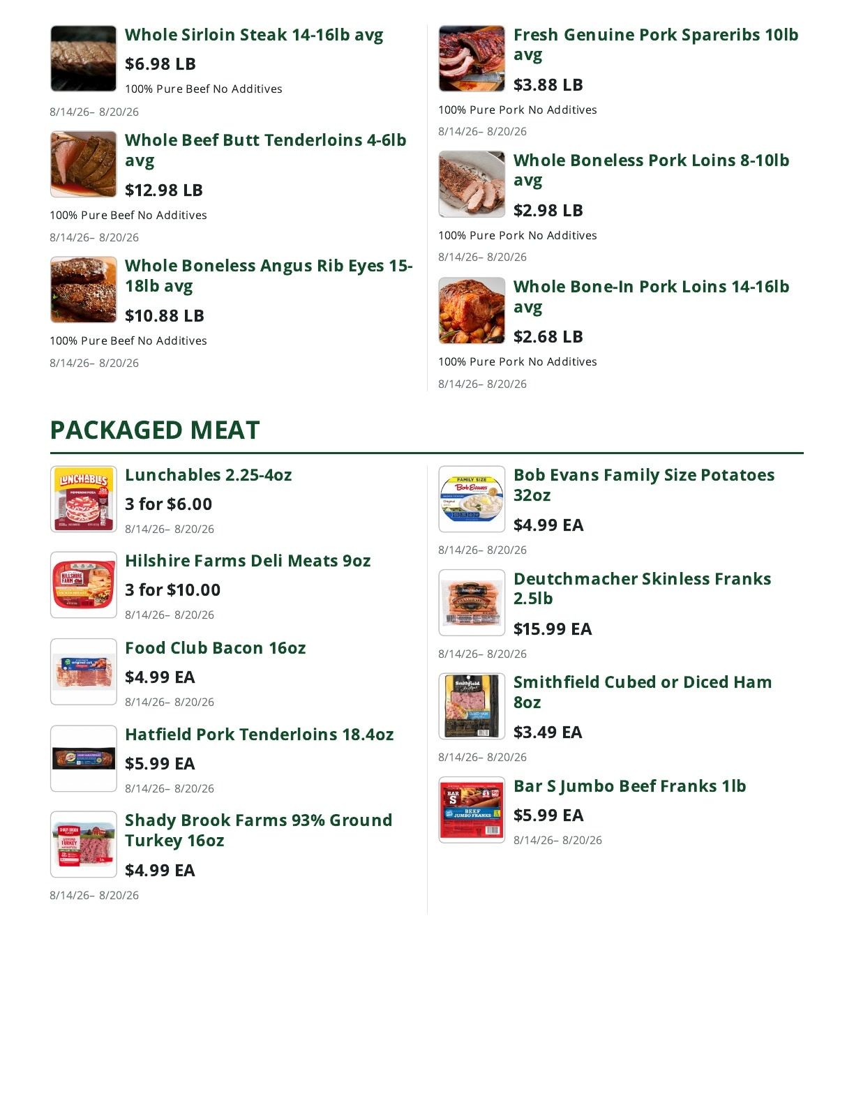 Bob's Butcher & Basket Weekly Ad August 14 - 20, 2026
