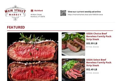 Main Street Market Weekly Ad August 17 - 23, 2026