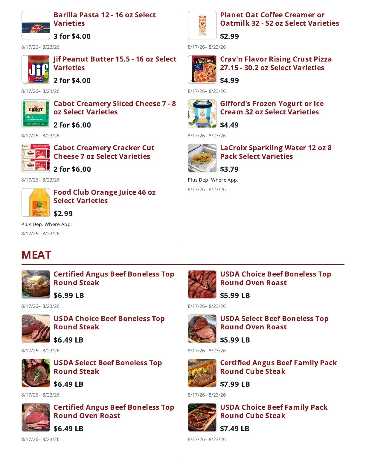 Main Street Market Weekly Ad August 17 - 23, 2026