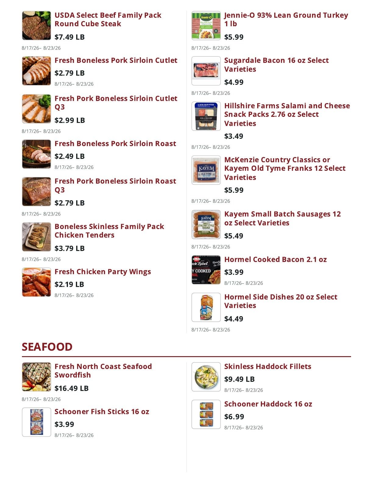 Main Street Market Weekly Ad August 17 - 23, 2026