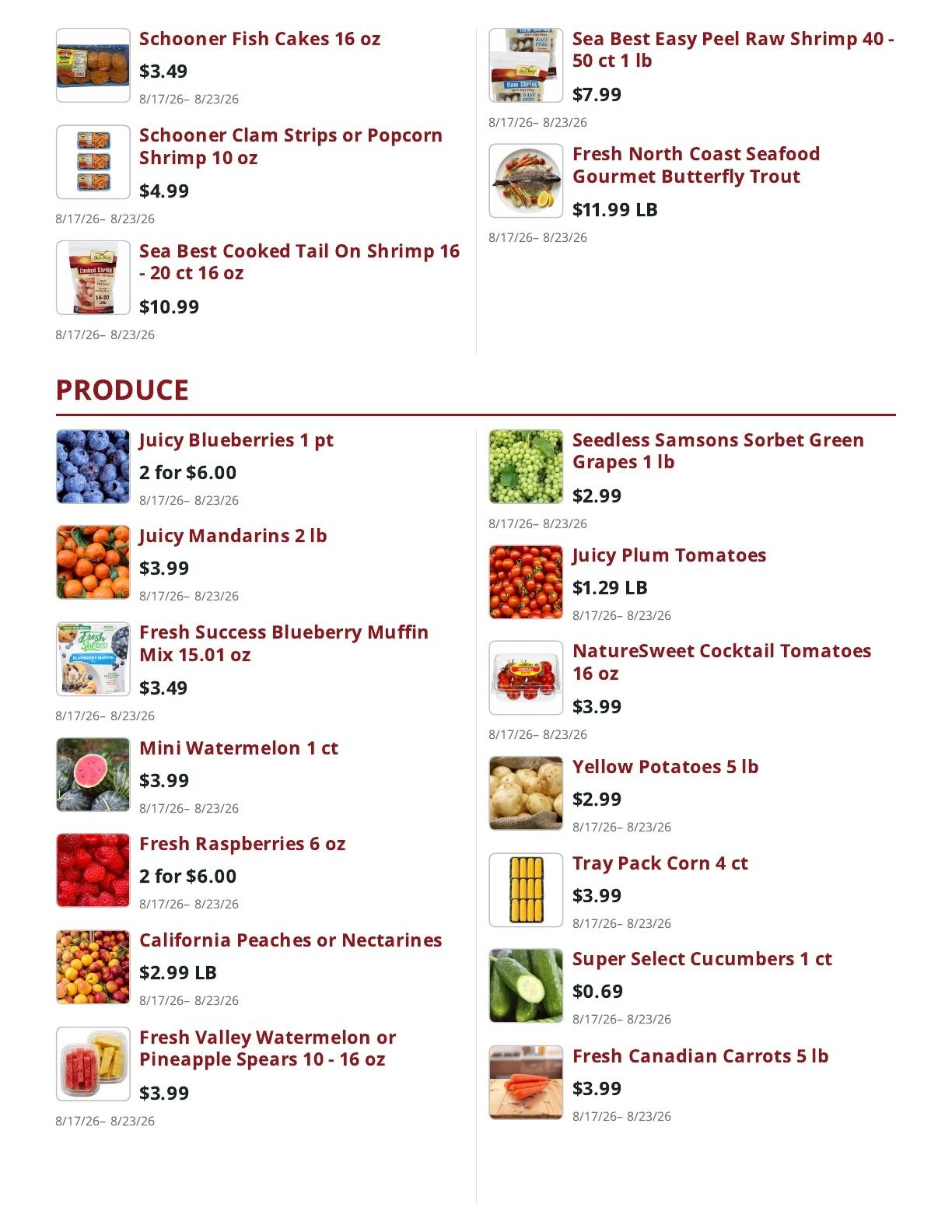 Main Street Market Weekly Ad August 17 - 23, 2026