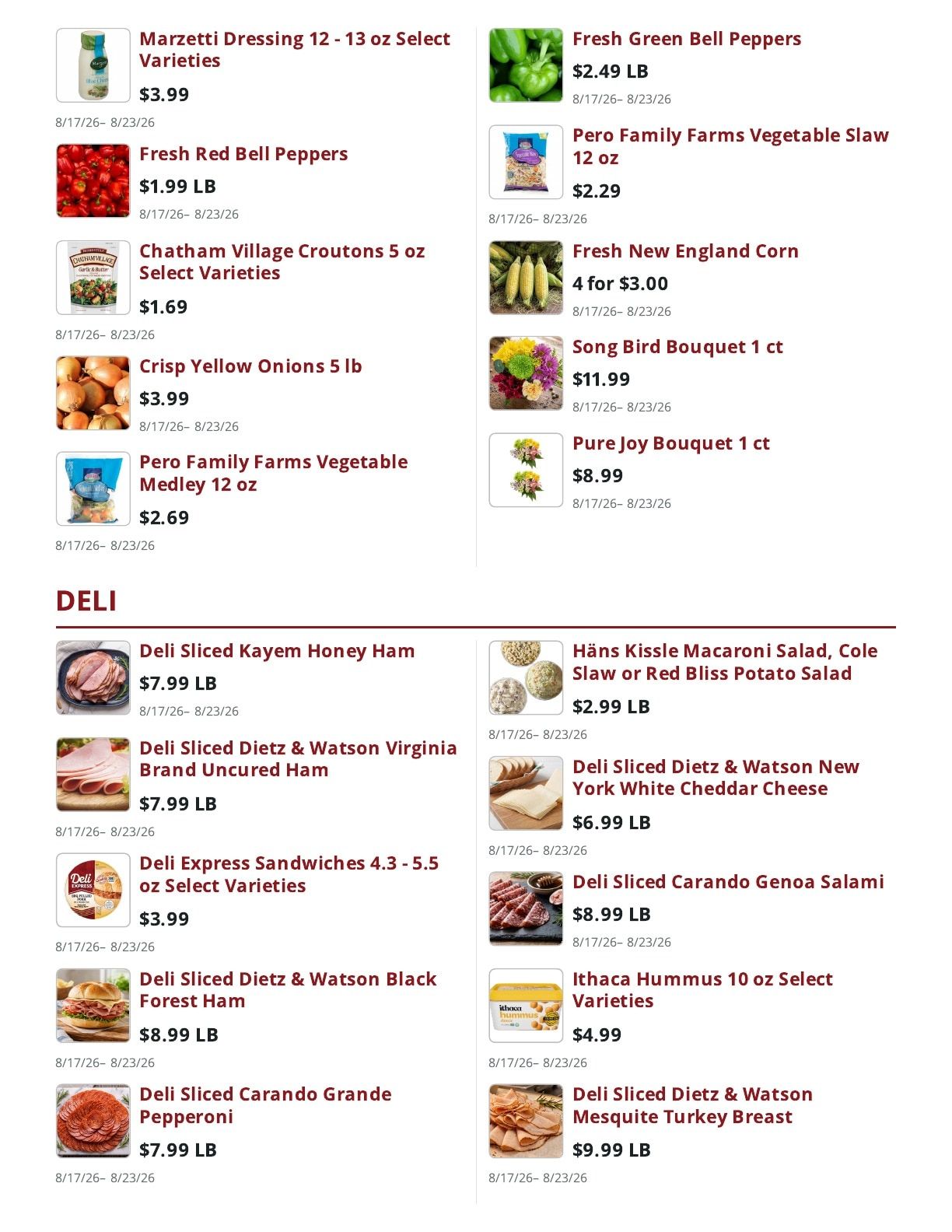 Main Street Market Weekly Ad August 17 - 23, 2026