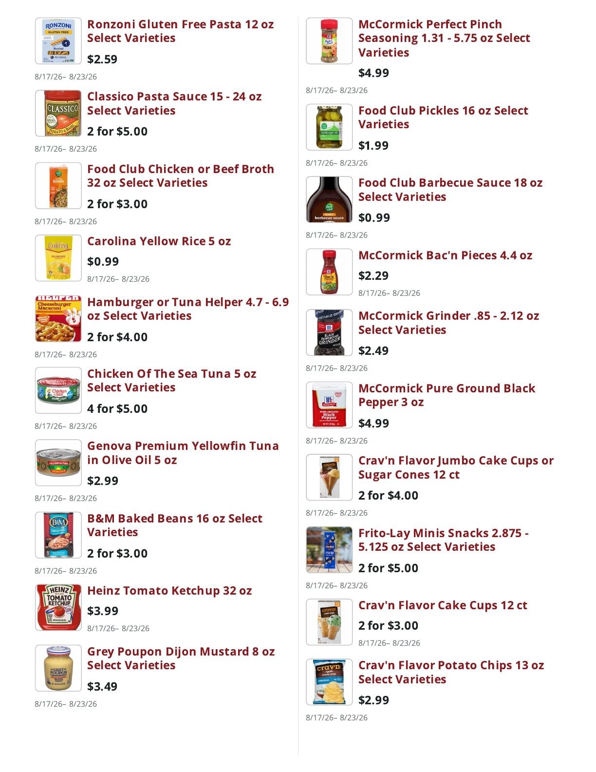 Main Street Market Weekly Ad August 17 - 23, 2026