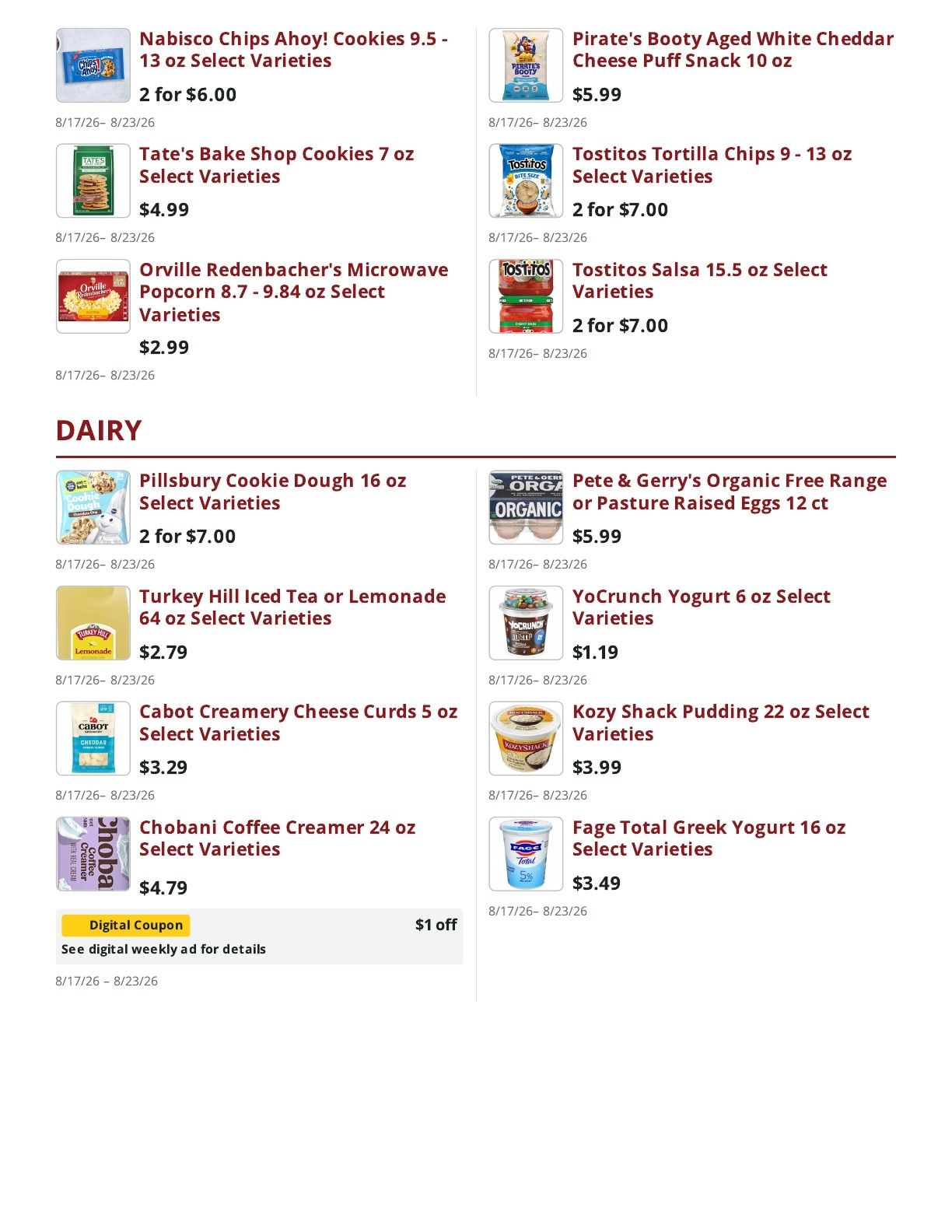 Main Street Market Weekly Ad August 17 - 23, 2026