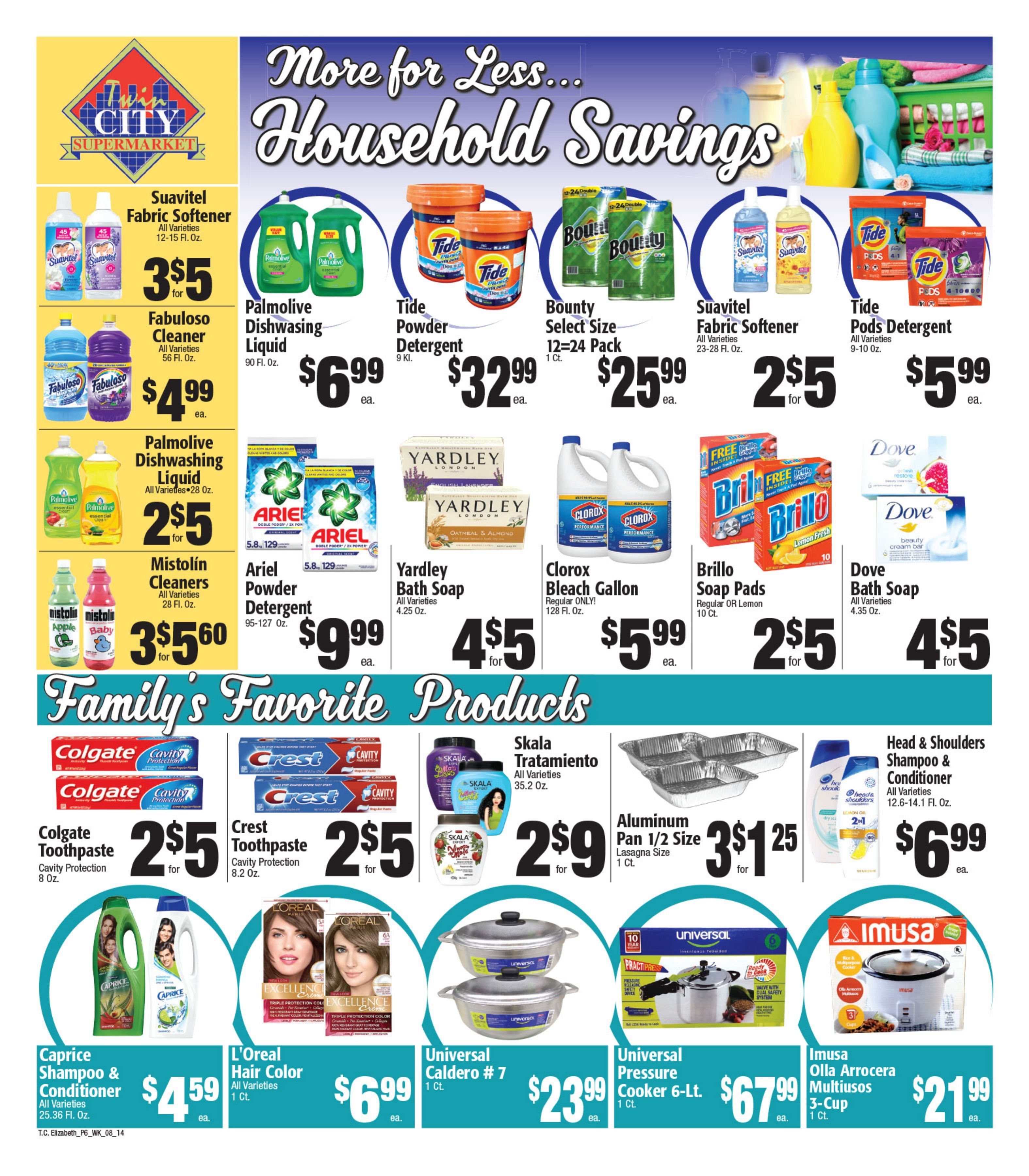 Twin City Supermarket (1016 Sherman Avenue, Elizabeth, NJ) Weekly Ad August 14 - 20, 2026