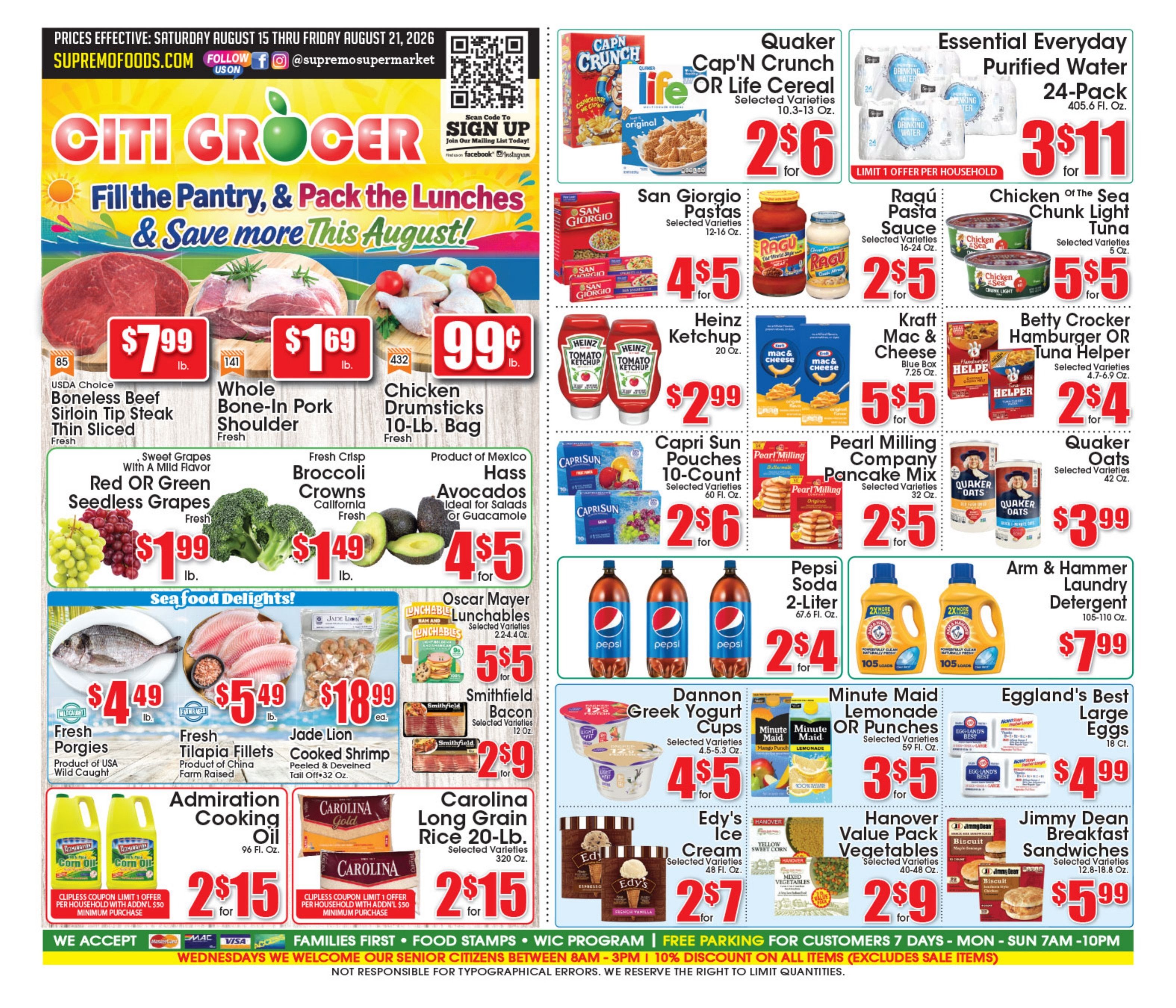 Supremo Food Markets (Elizabeth, NJ) Weekly Ad August 15 - 21, 2026
