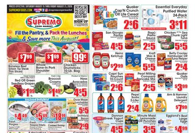 Supremo Food Markets Weekly Ad August 15 - 21, 2026