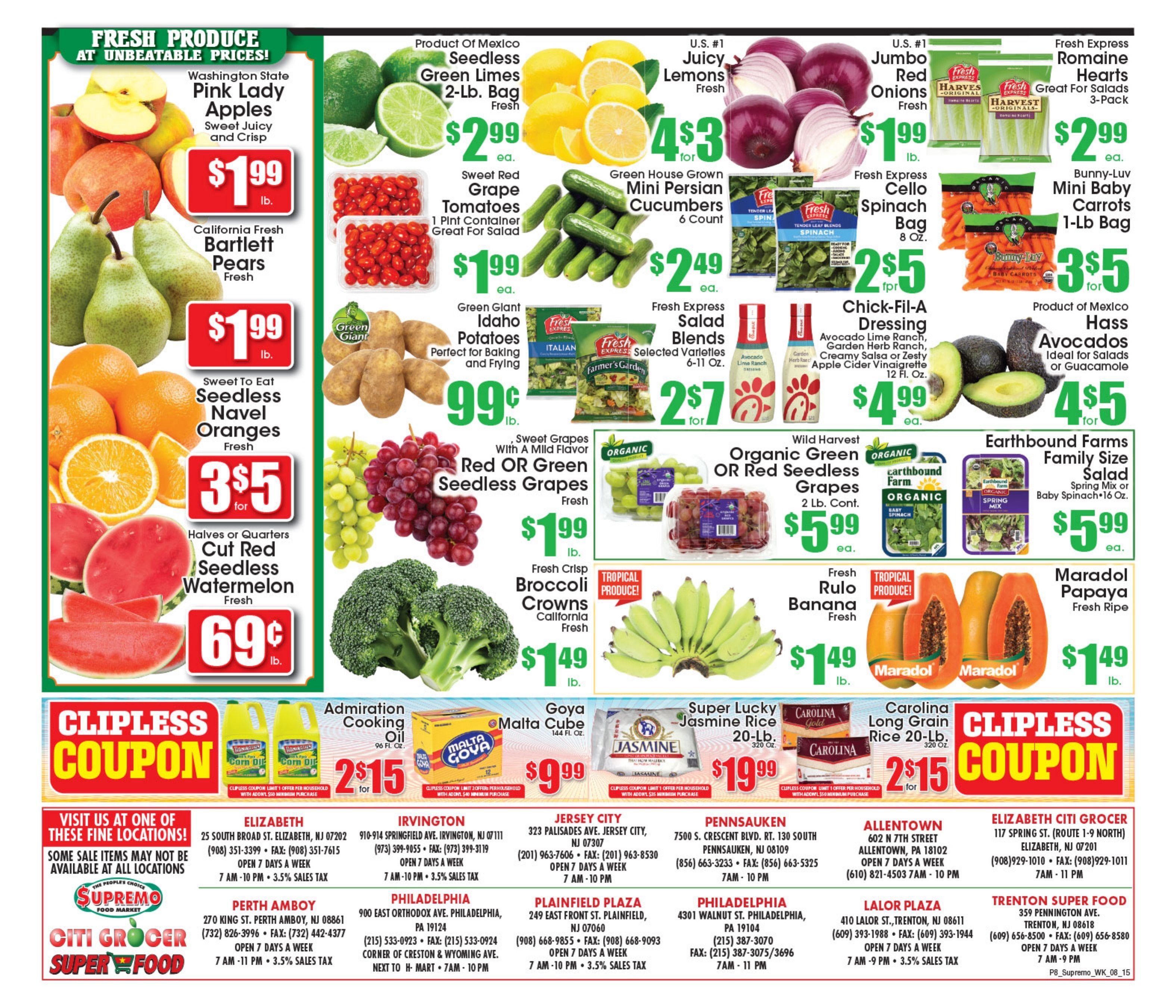 Supremo Food Markets Weekly Ad August 15 - 21, 2026