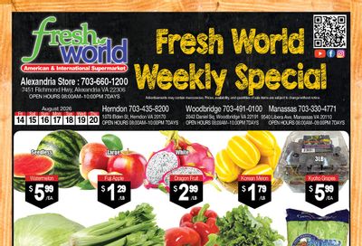 Fresh World Weekly Ad August 14 - 20, 2026