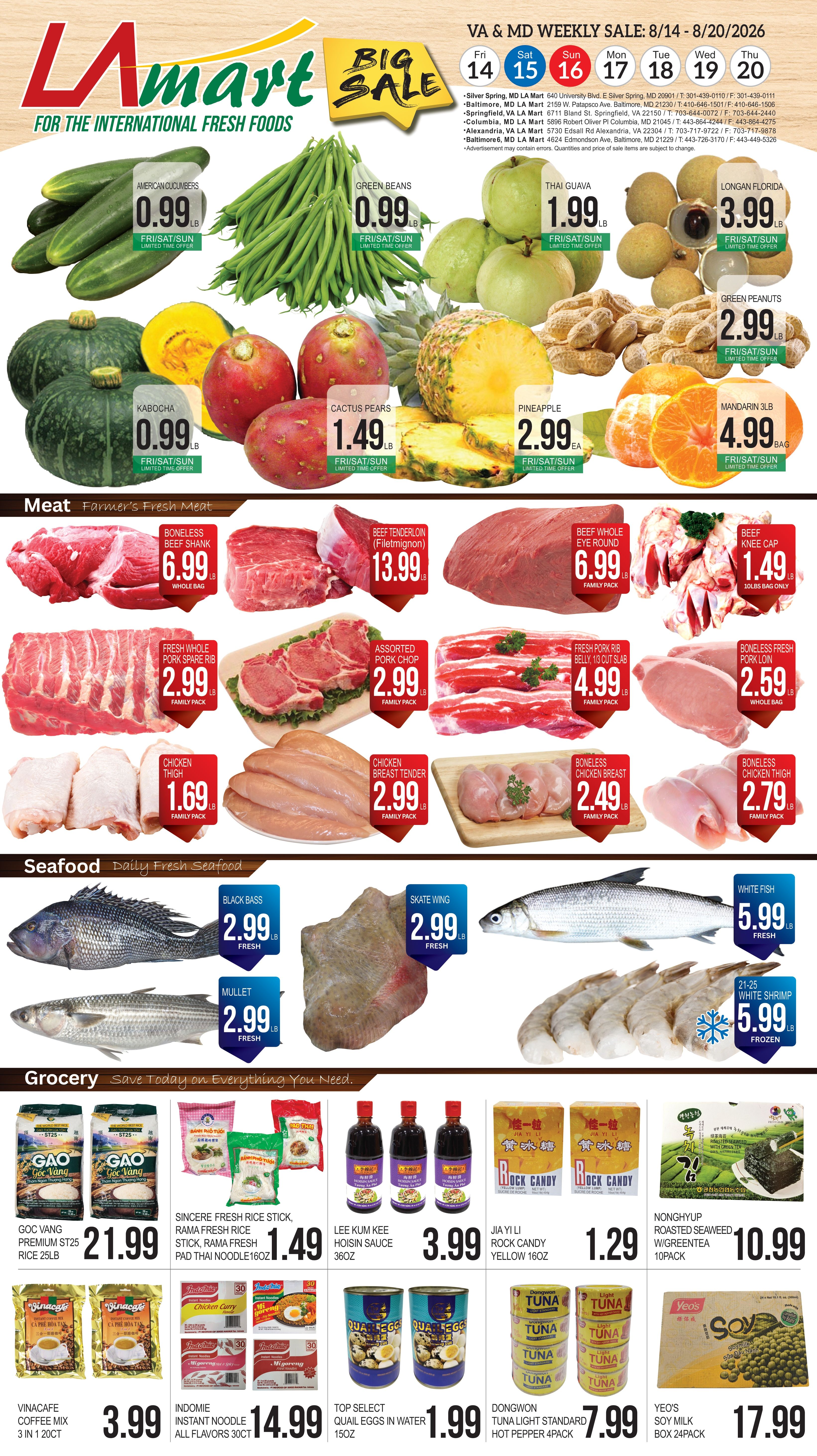 LA Mart English Weekly Ad August 14 - 20, 2026