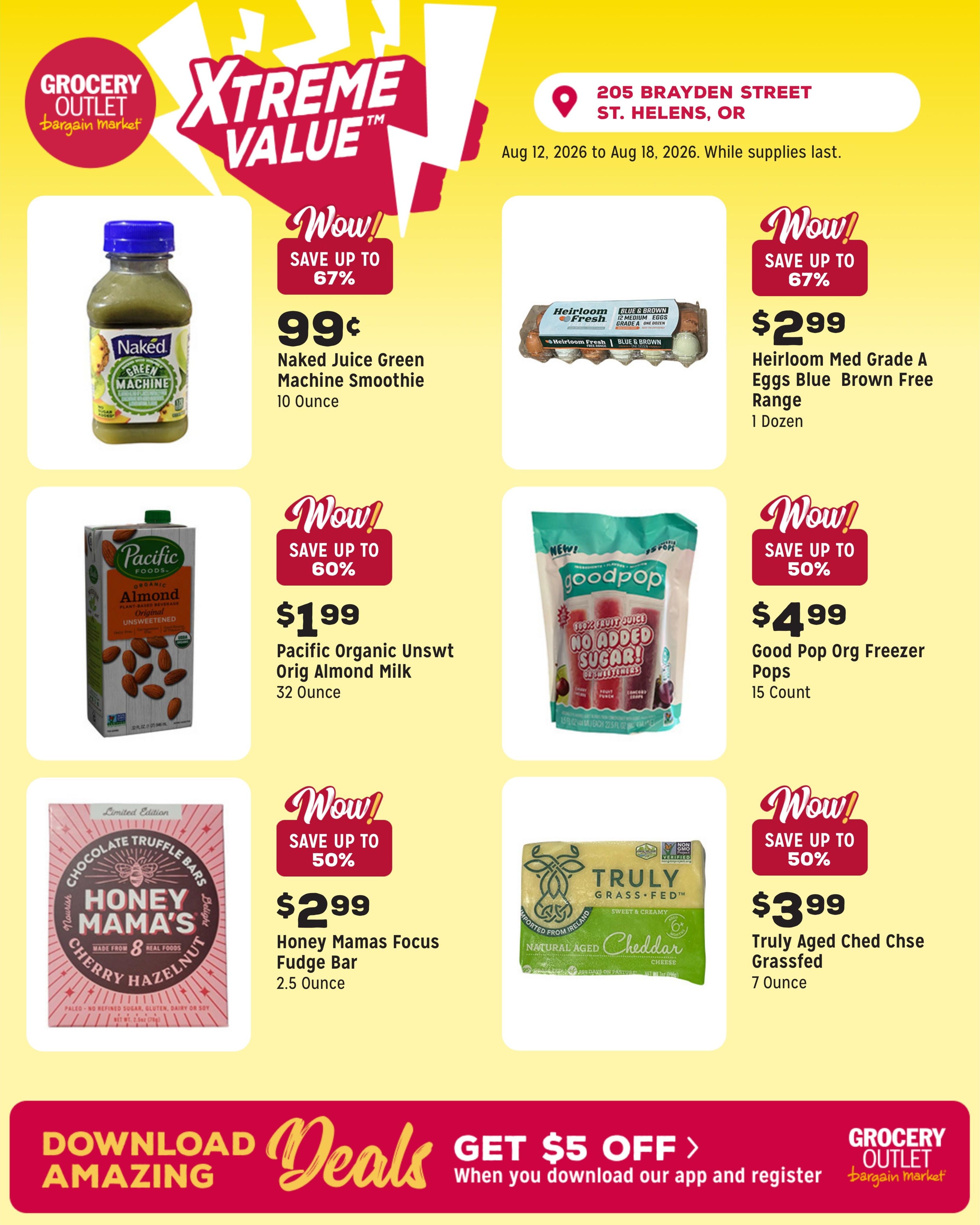 Grocery Outlet (Warren–Columbia City Area, OR) Weekly Ad August 12 - 18, 2026