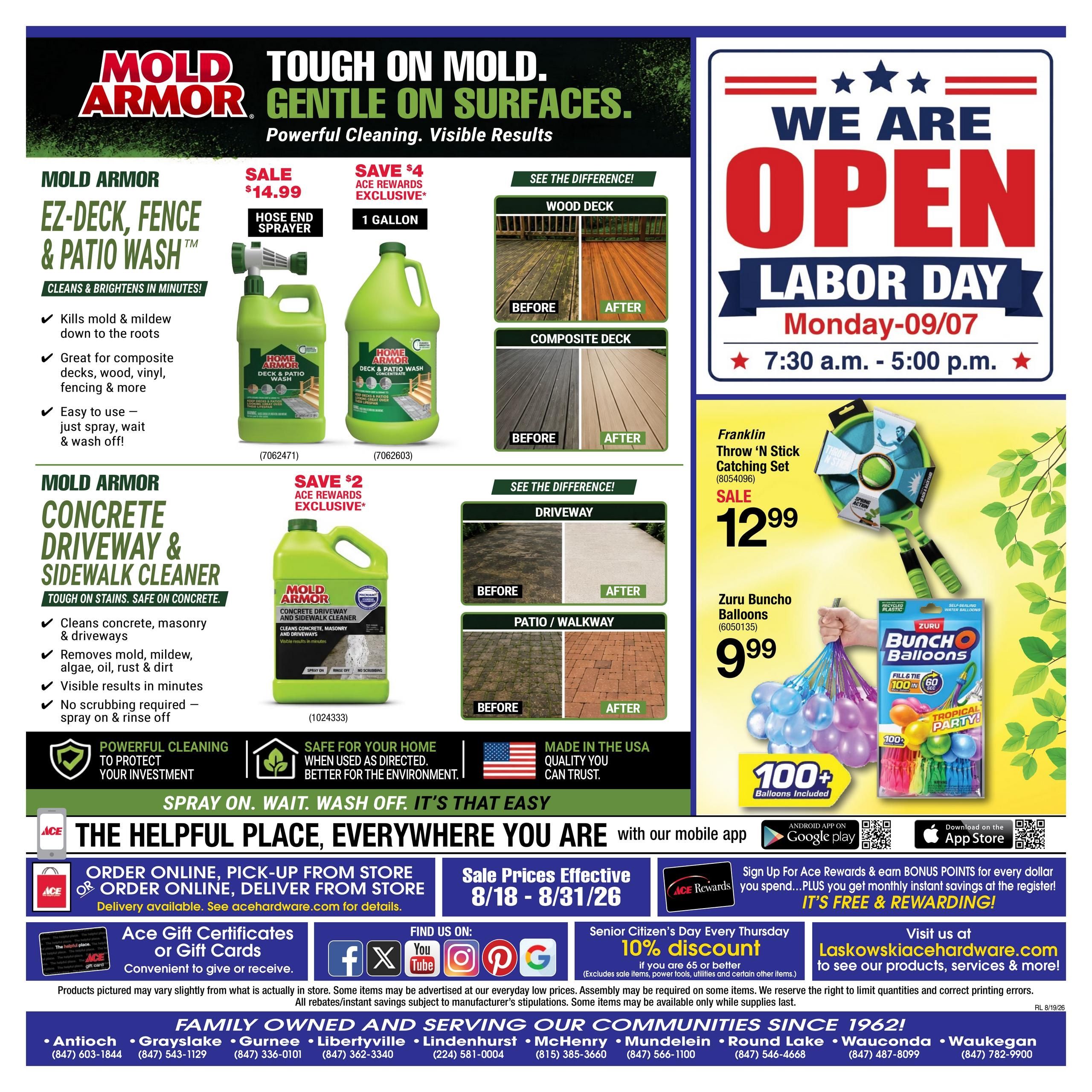 Ace Hardware (IL, WI) Finish What Summer Started Sale Weekly Ad August 18 - 31, 2026
