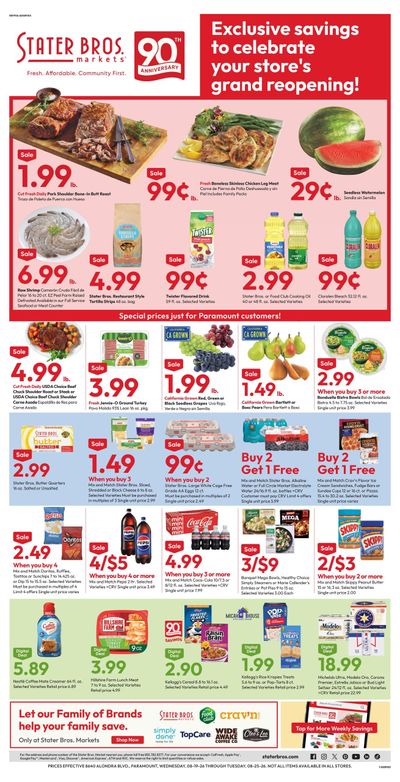 Stater Bros. Markets (Torrance–Hermosa Beach Area, CA) Weekly Ad August 19 - 25, 2026