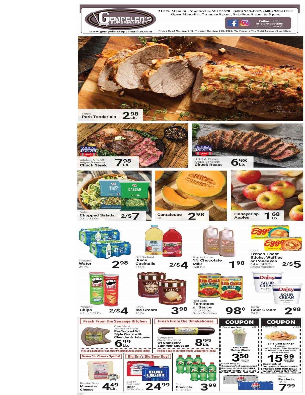 Gempeler's Supermarket Weekly Ad August 17 - 23, 2026