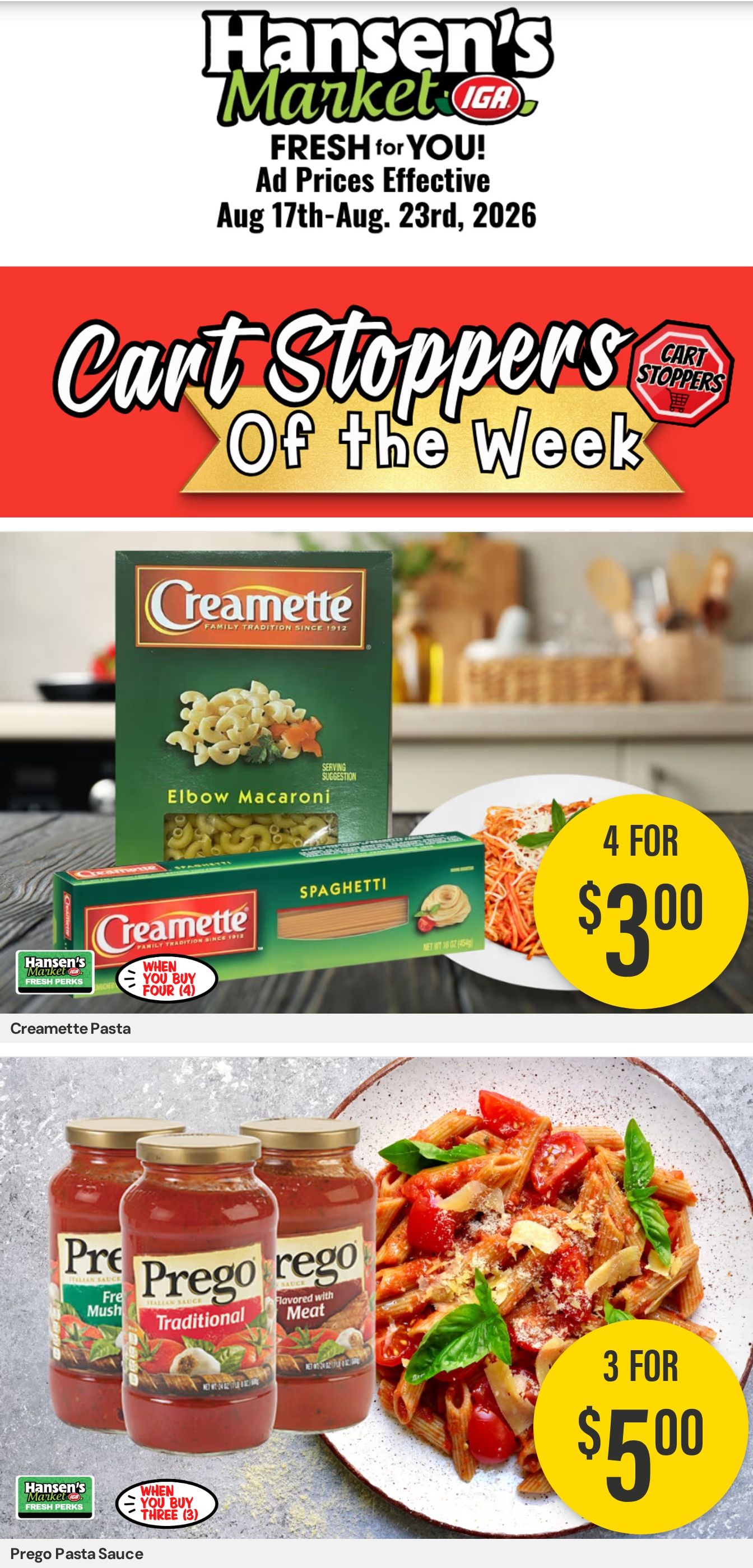 Hansen's IGA Wisconsin (Cashton, WI) Weekly Ad August 17 - 23, 2026