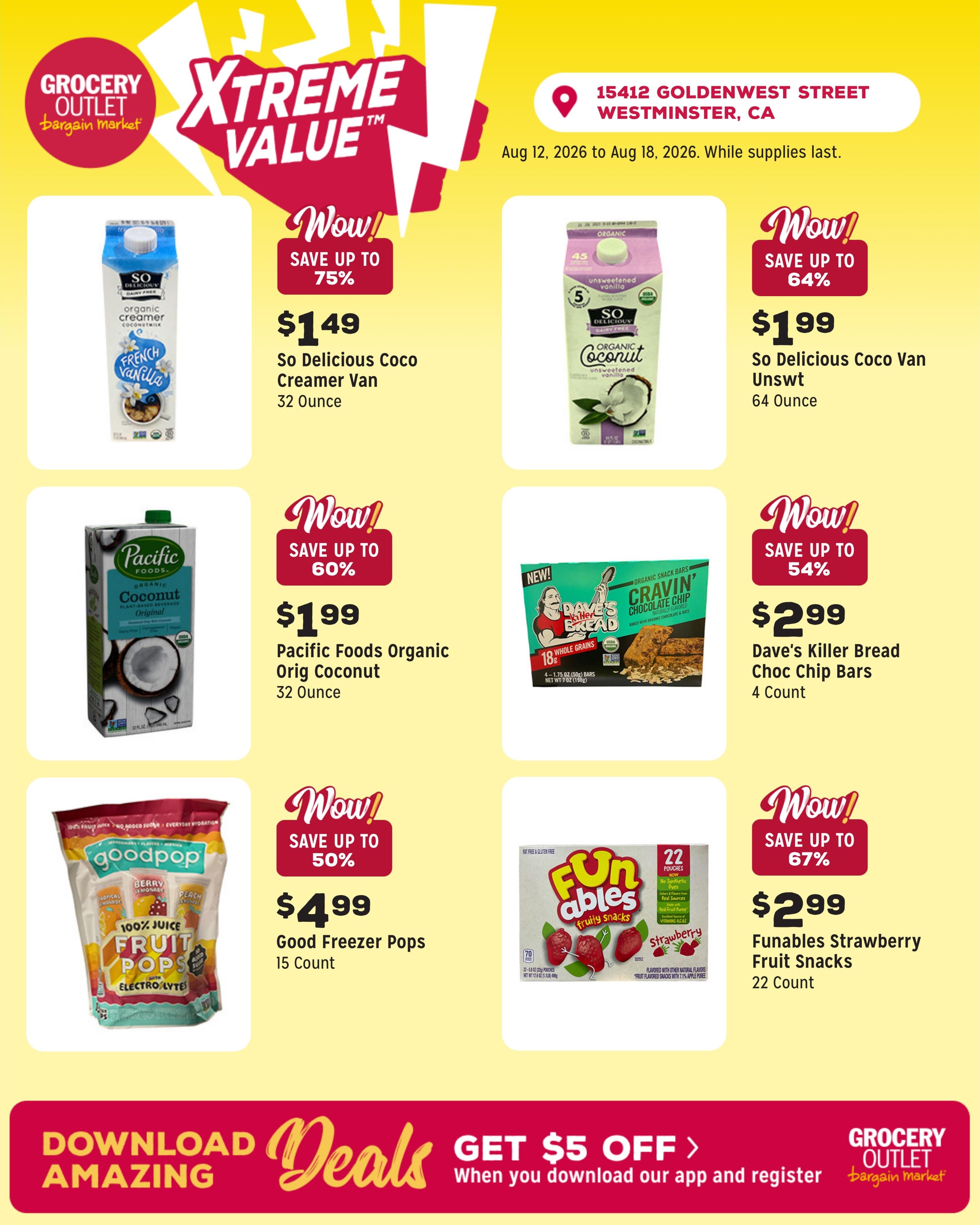Grocery Outlet (Garden Grove–Westminster Area, CA) Weekly Ad August 12 - 18, 2026