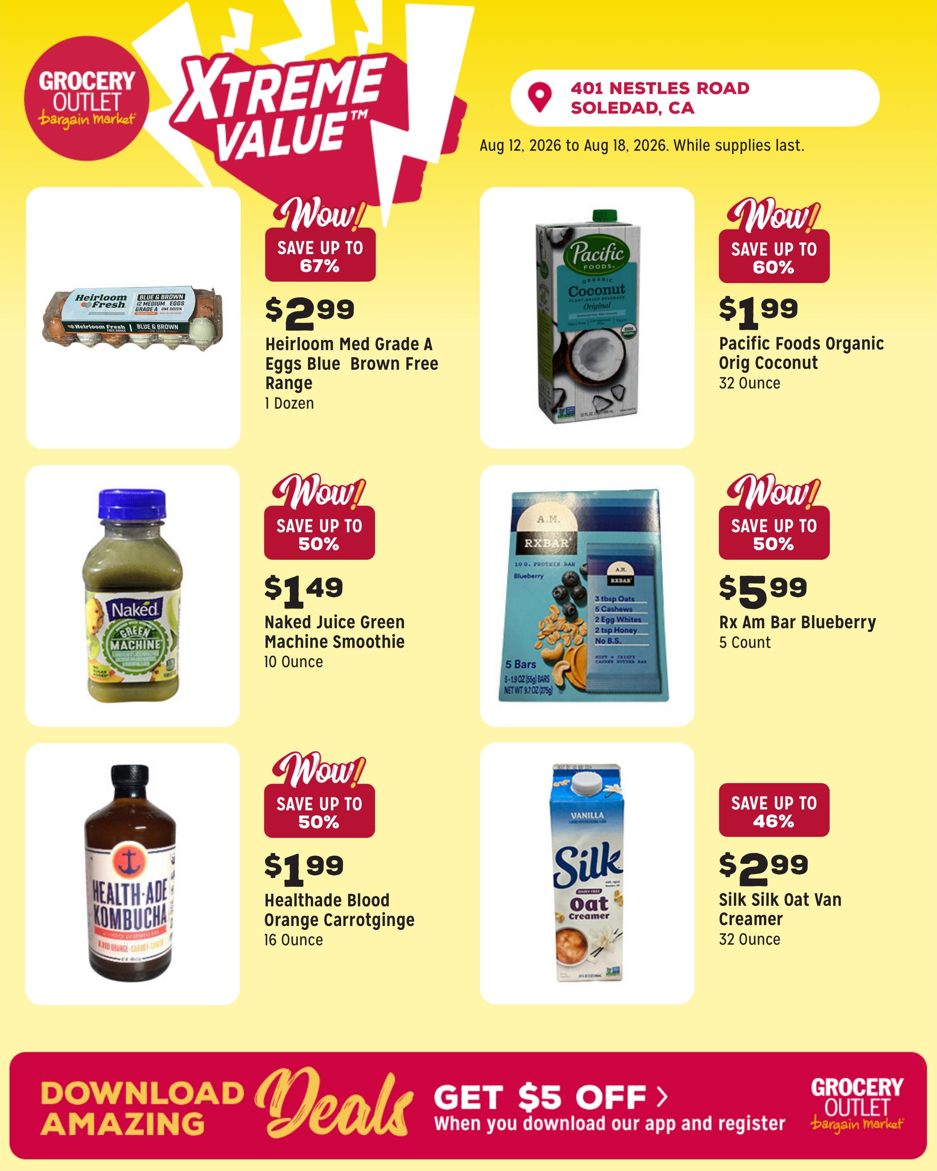 Grocery Outlet (Gonzales Area, CA) Weekly Ad August 12 - 18, 2026