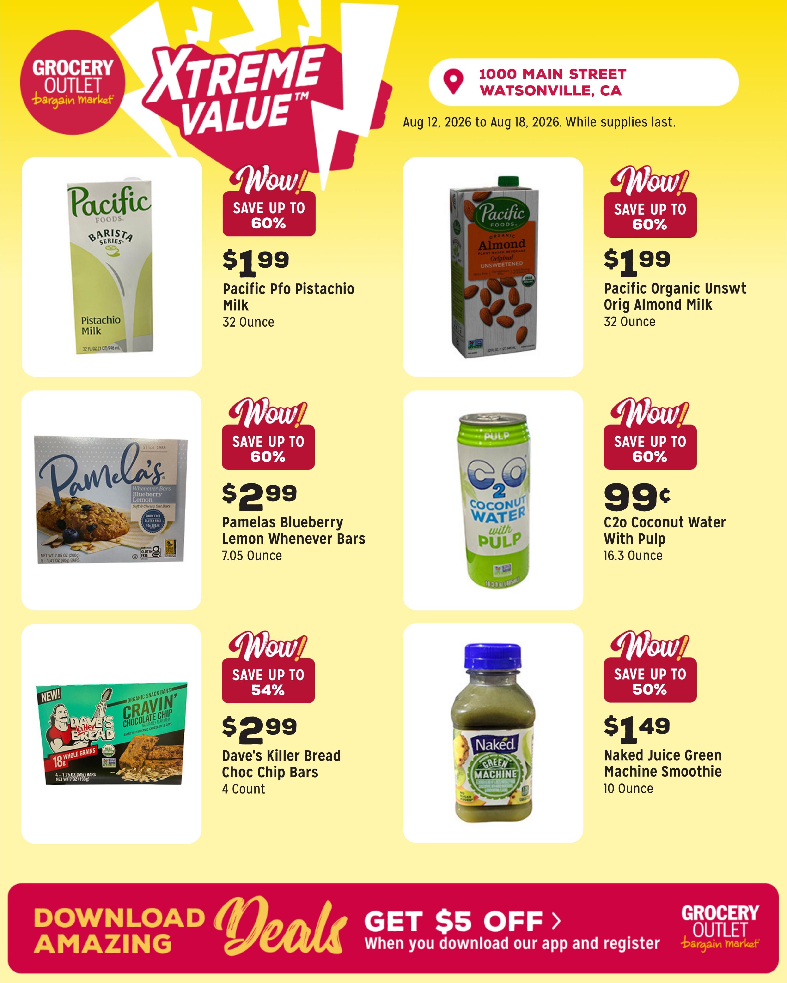 Grocery Outlet (Moss Landing–Aromas Area, CA) Weekly Ad August 12 - 18, 2026