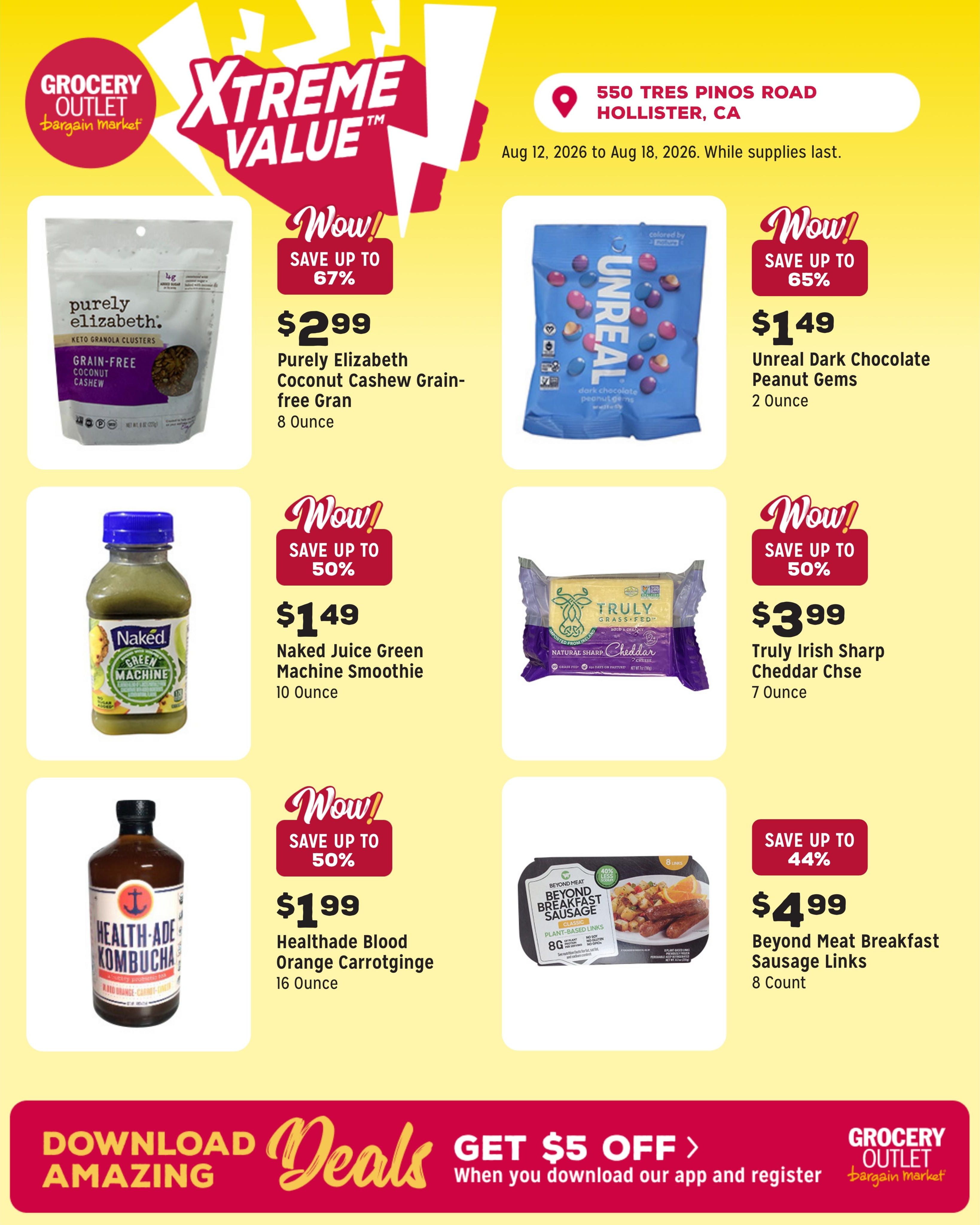 Grocery Outlet (San Juan Bautista Area, CA) Weekly Ad August 12 - 18, 2026
