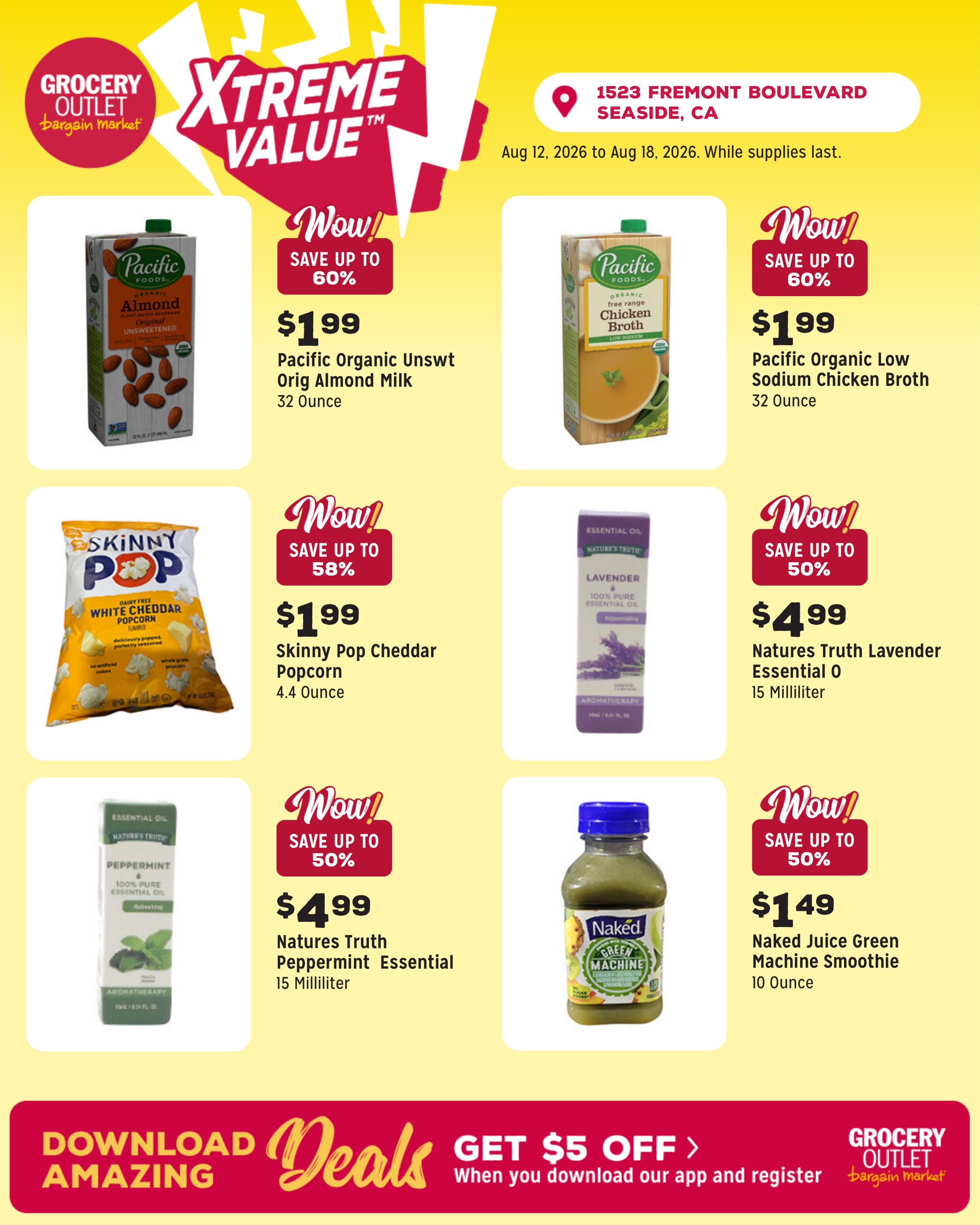 Grocery Outlet (Pacific Grove–Carmel Area, CA) Weekly Ad August 12 - 18, 2026