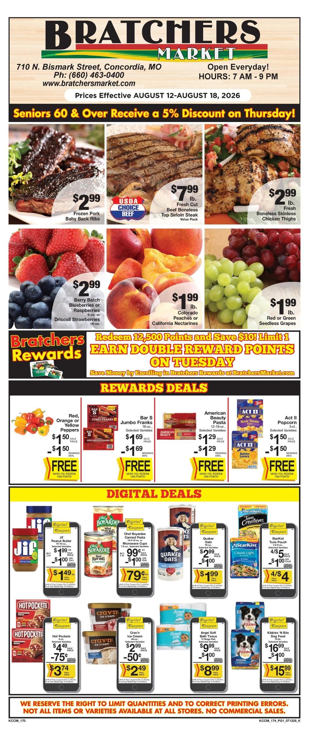 Bratchers Market Weekly Ad August 12 - 18, 2026