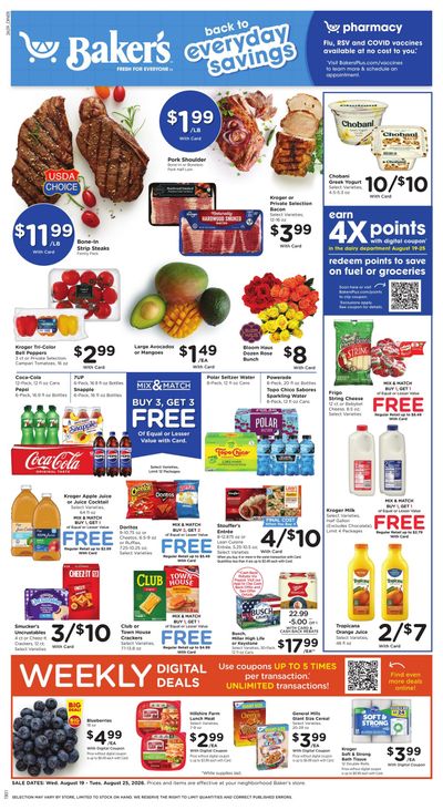 Baker's (Council Bluffs–Underwood Area, IA–NE) Weekly Ad August 19 - 25, 2026