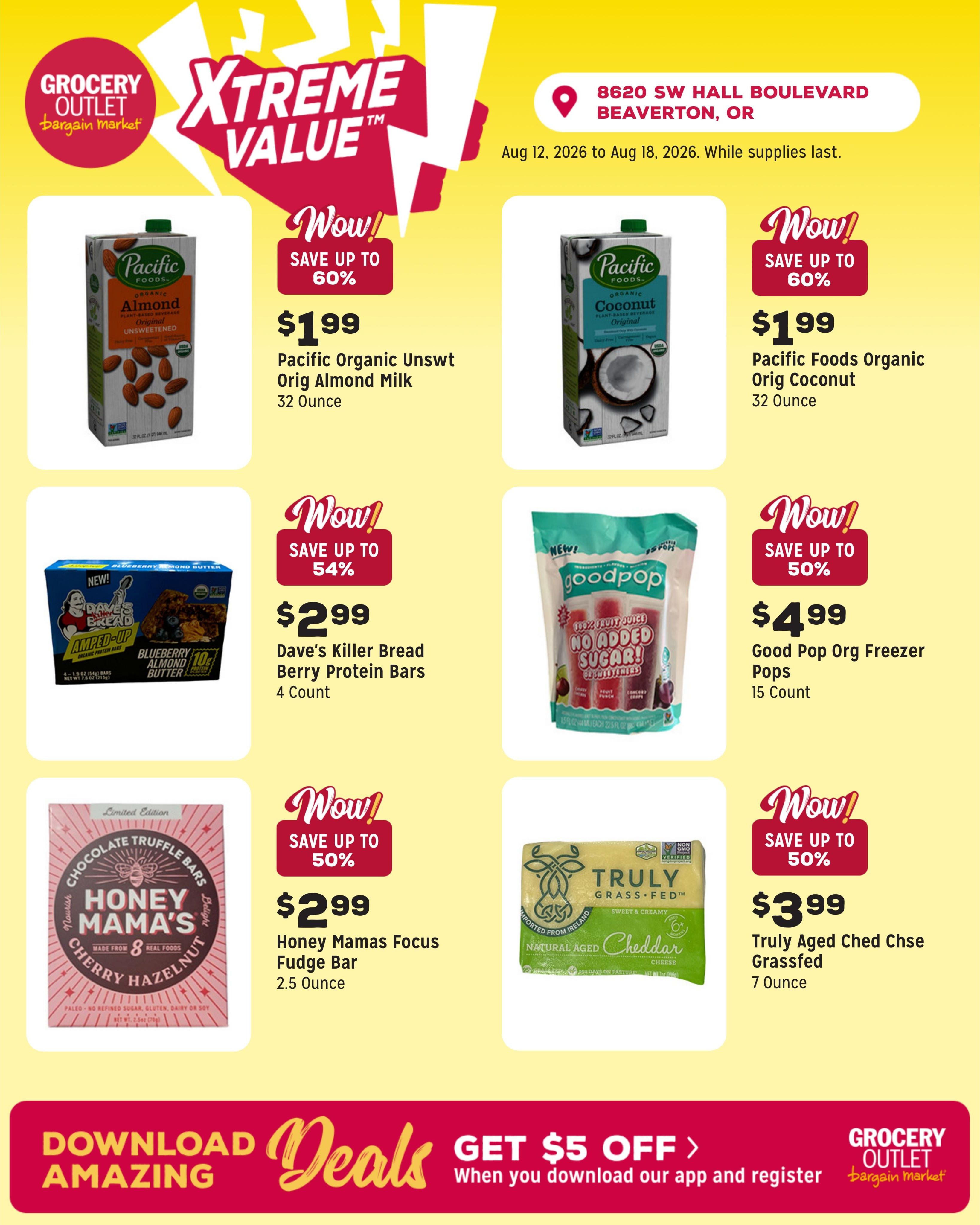 Grocery Outlet (Beaverton–Portland Area, OR) Weekly Ad August 12 - 18, 2026