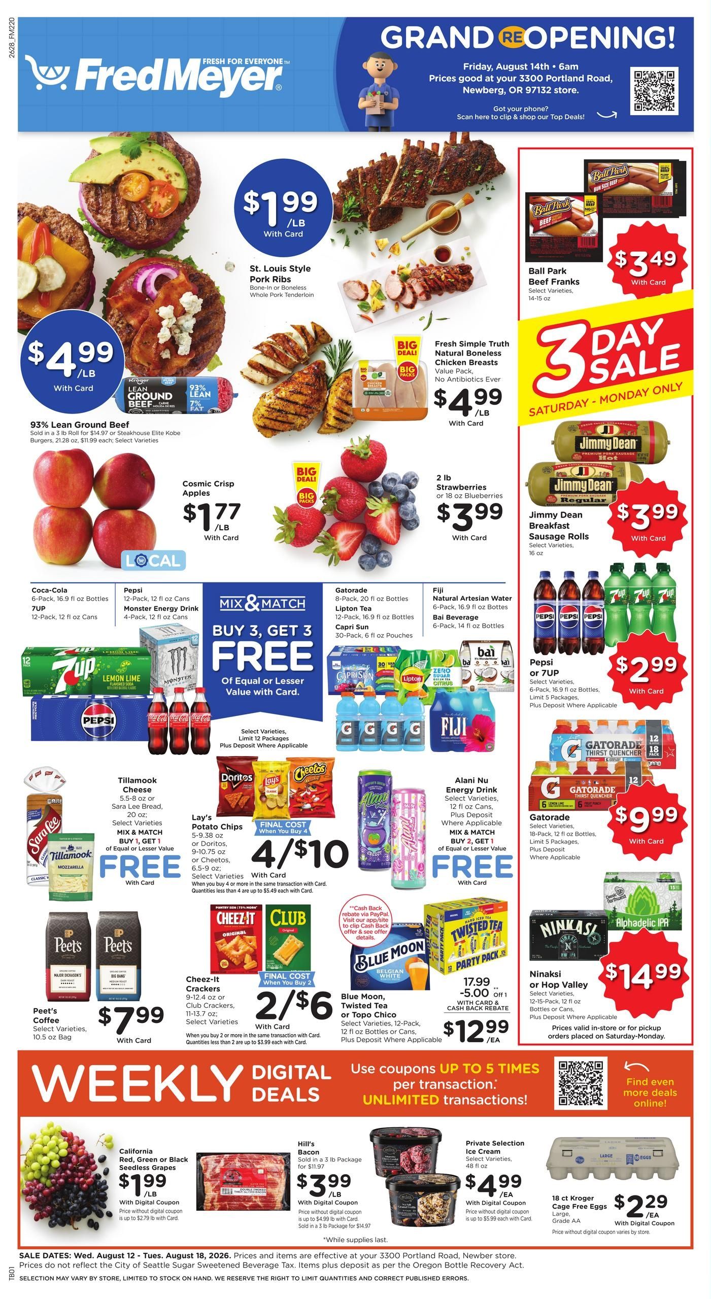 Fred Meyer (Lafayette Area, OR) Weekly Ad August 12 - 18, 2026