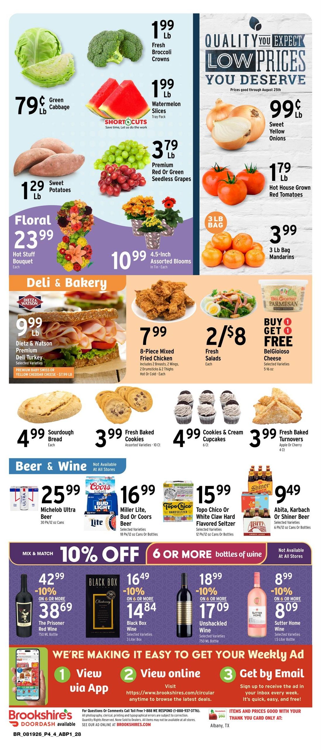 Brookshire's (Albany Area, TX) Weekly Ad August 19 - 25, 2026