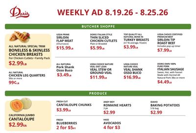 Doris Italian Market Weekly Ad August 19 - 25, 2026