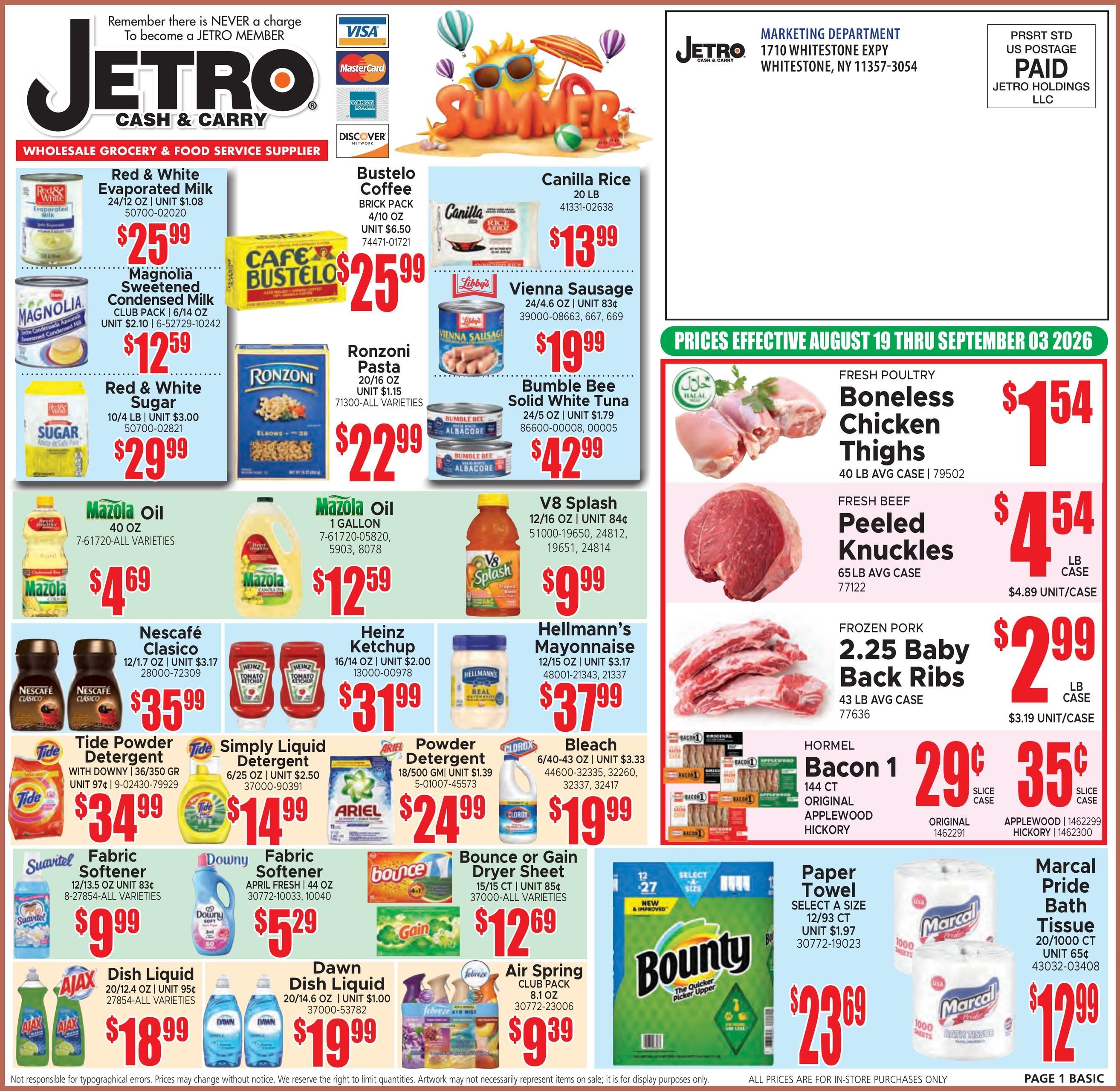Jetro (Yonkers–New York Area, NJ–NY) Weekly Ad August 19 - September 3, 2026