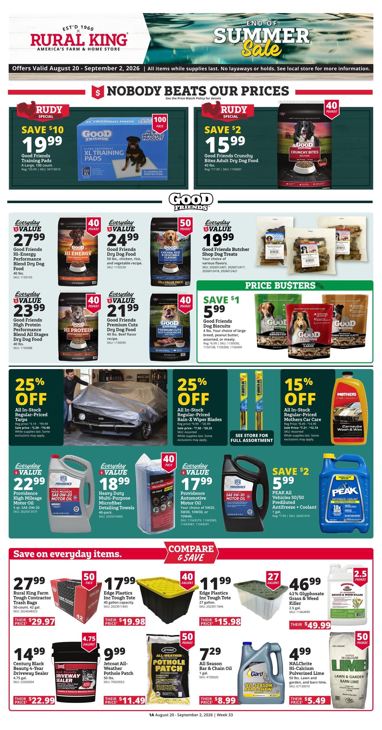 Rural King (Ethelsville Area, AL) Weekly Ad August 20 - September 2, 2026