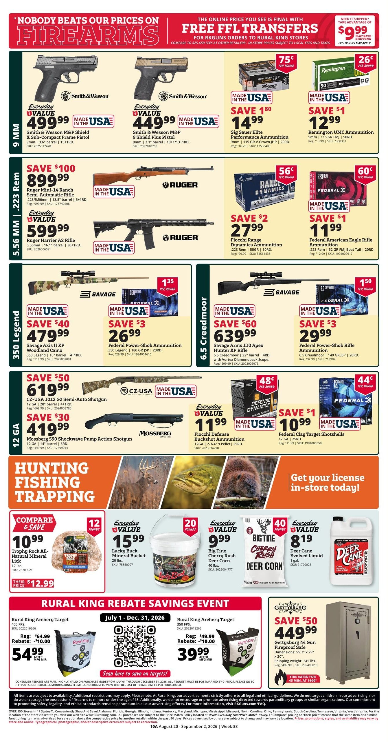 Rural King (Ethelsville Area, AL) Weekly Ad August 20 - September 2, 2026