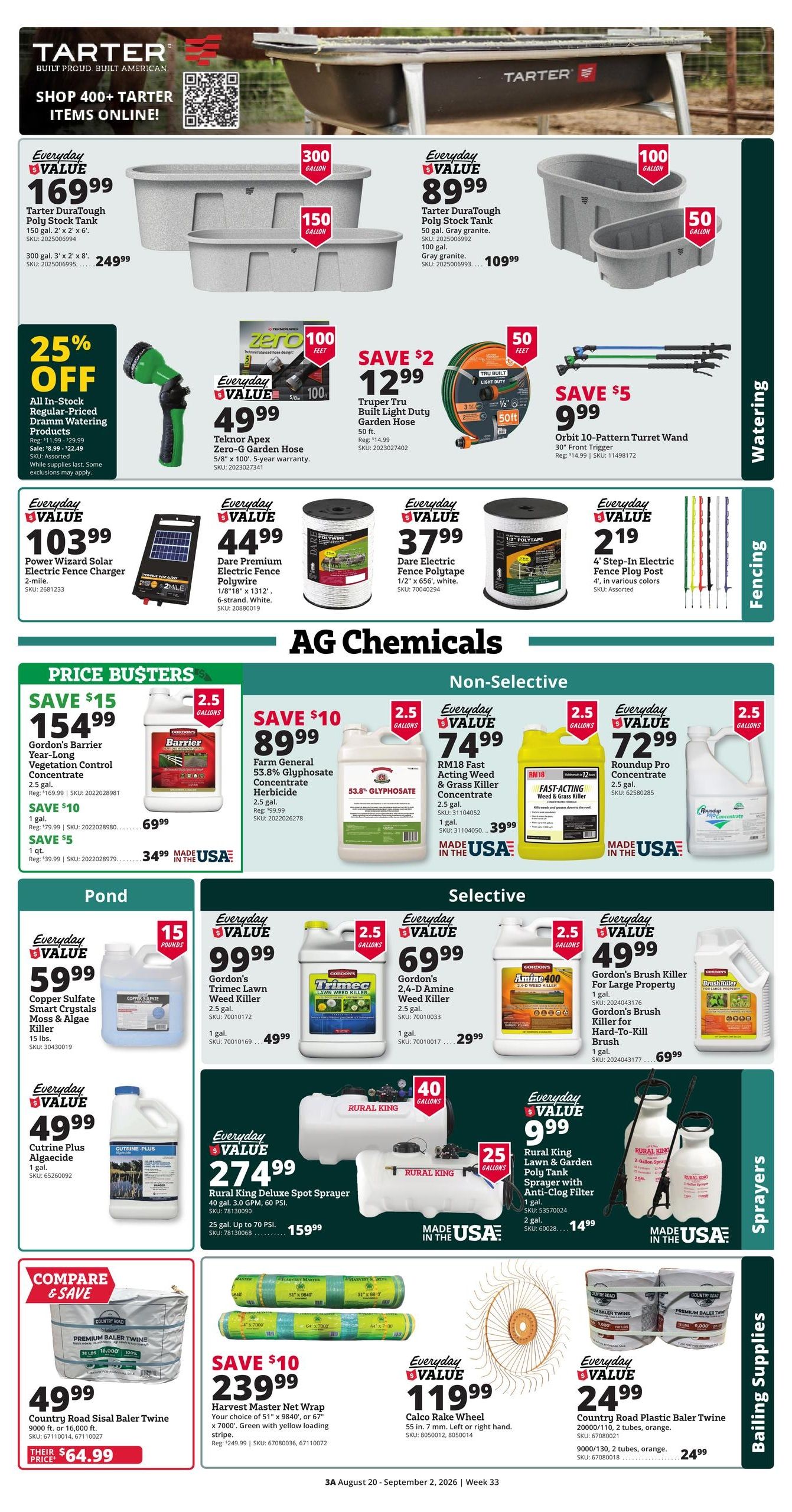 Rural King (Ethelsville Area, AL) Weekly Ad August 20 - September 2, 2026