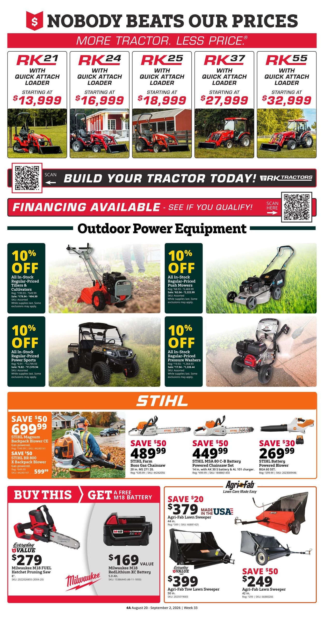 Rural King (Ethelsville Area, AL) Weekly Ad August 20 - September 2, 2026