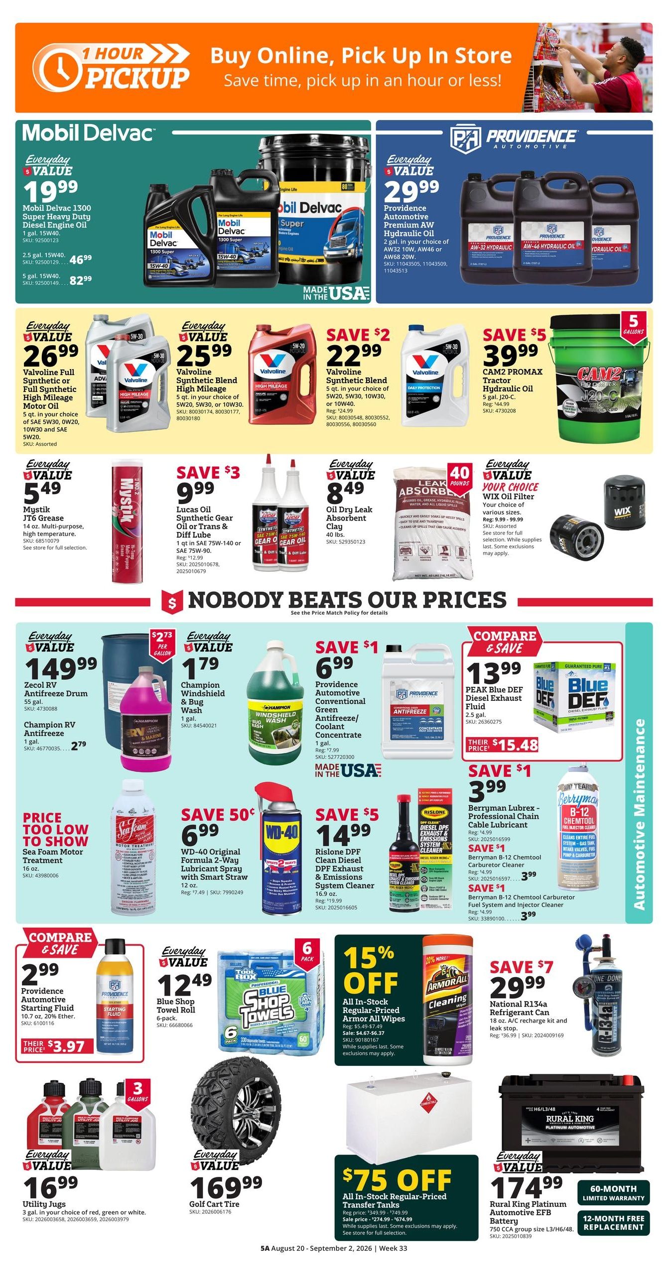 Rural King (Ethelsville Area, AL) Weekly Ad August 20 - September 2, 2026