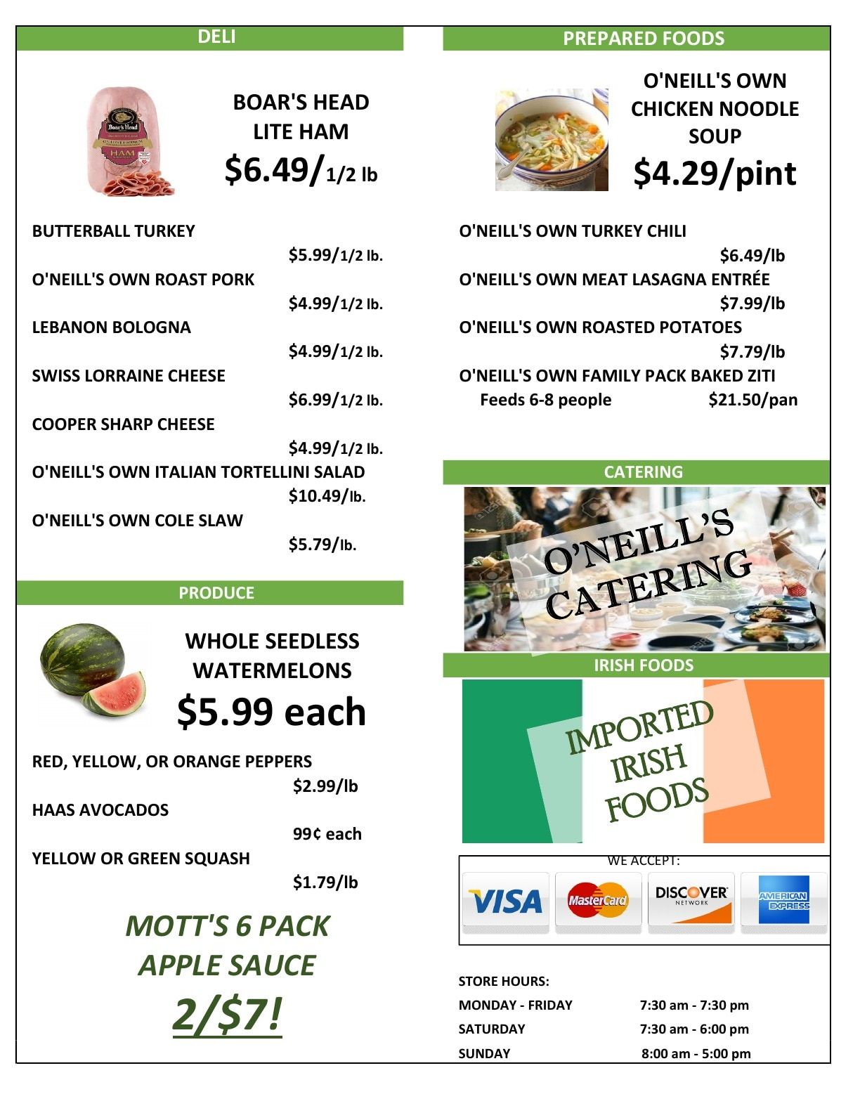 O'Neill's Market Weekly Ad August 19 - 25, 2026