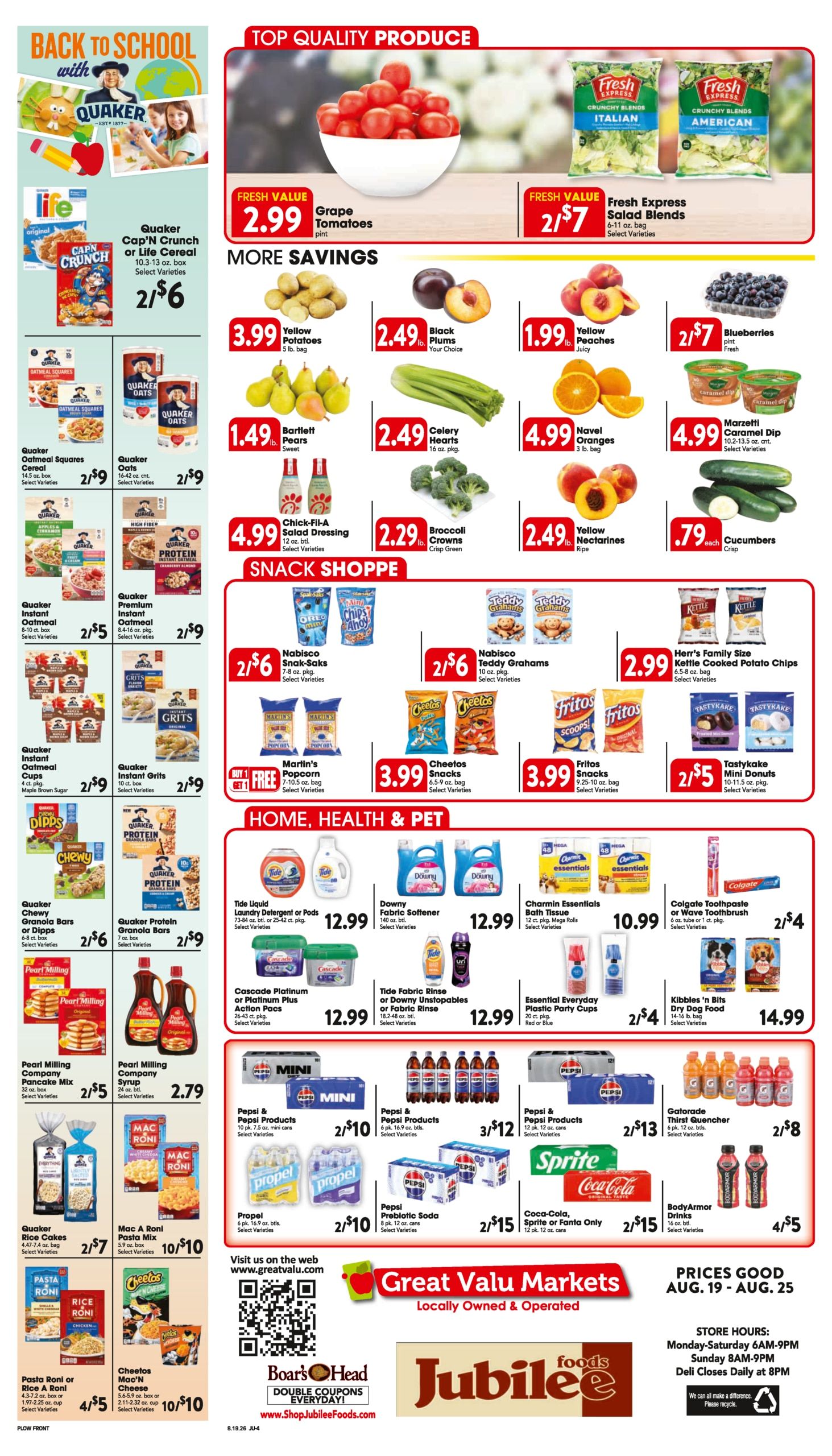 Trout's Jubilee Foods Weekly Ad August 19 - 25, 2026