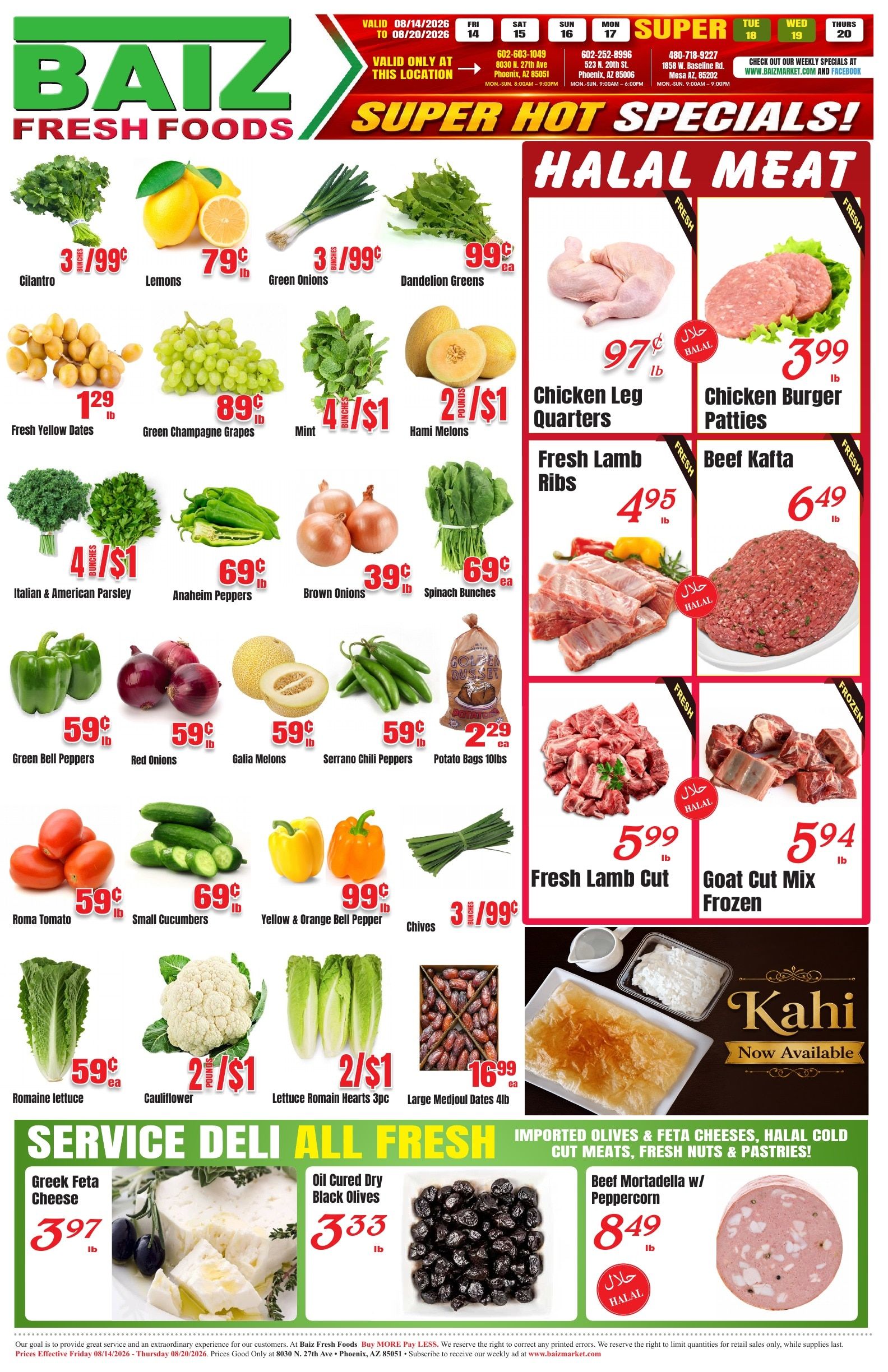 Baiz Market (8030 North 27th Avenue, Phoenix, AZ) Weekly Ad August 14 - 20, 2026
