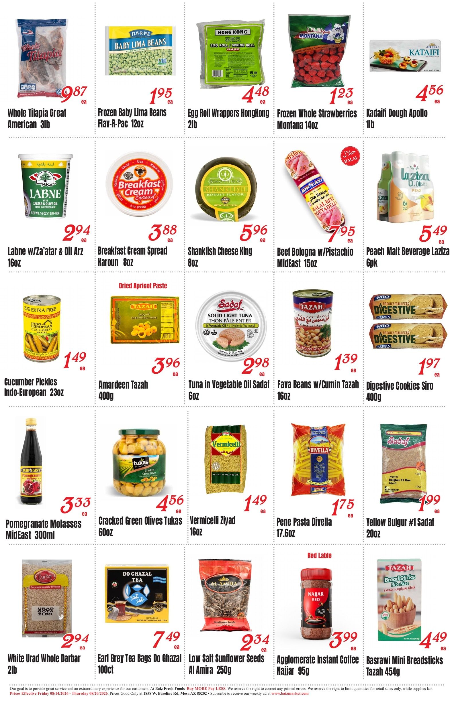 Baiz Market (Mesa, AZ) Weekly Ad August 14 - 20, 2026