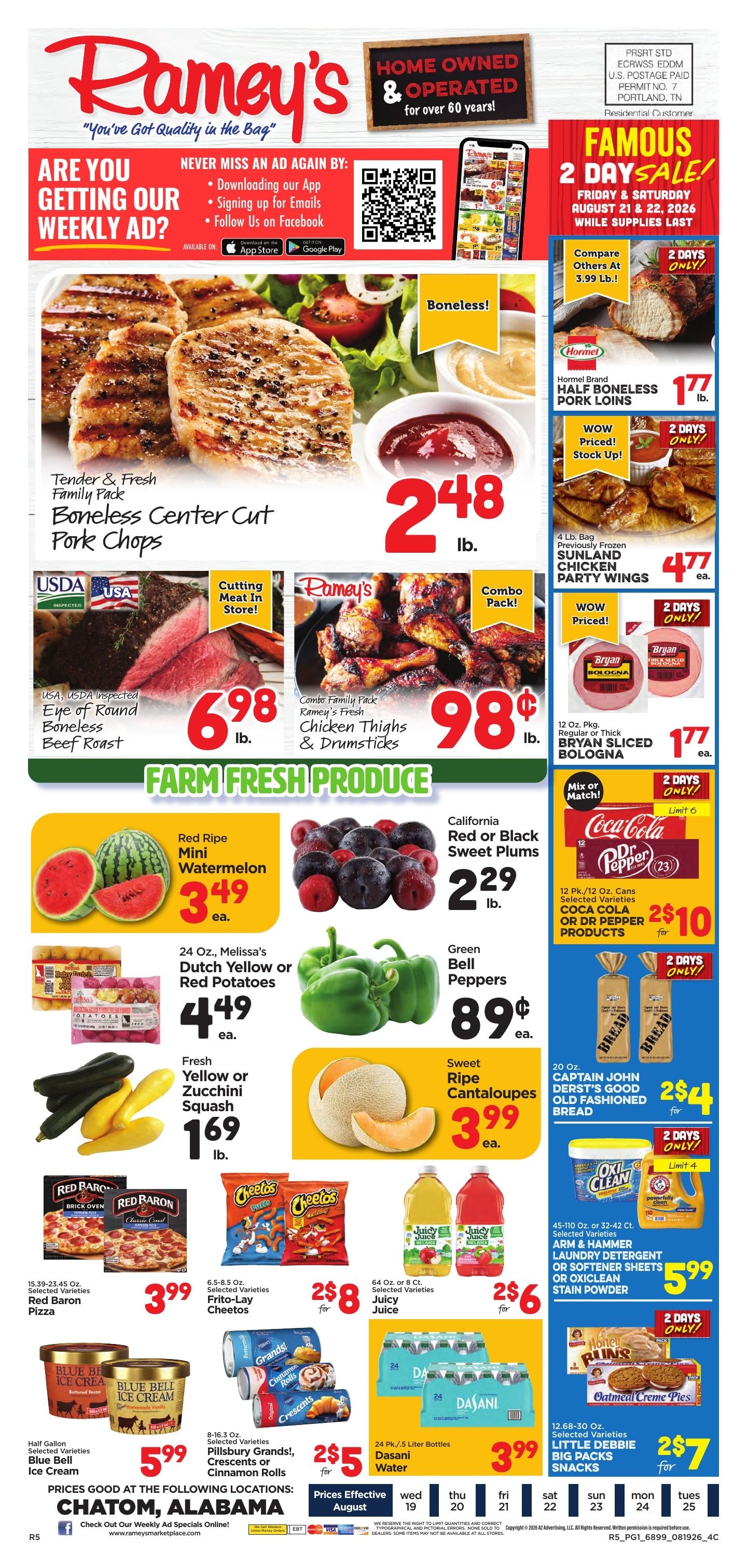 Ramey's Marketplace Weekly Ad August 19 - 25, 2026