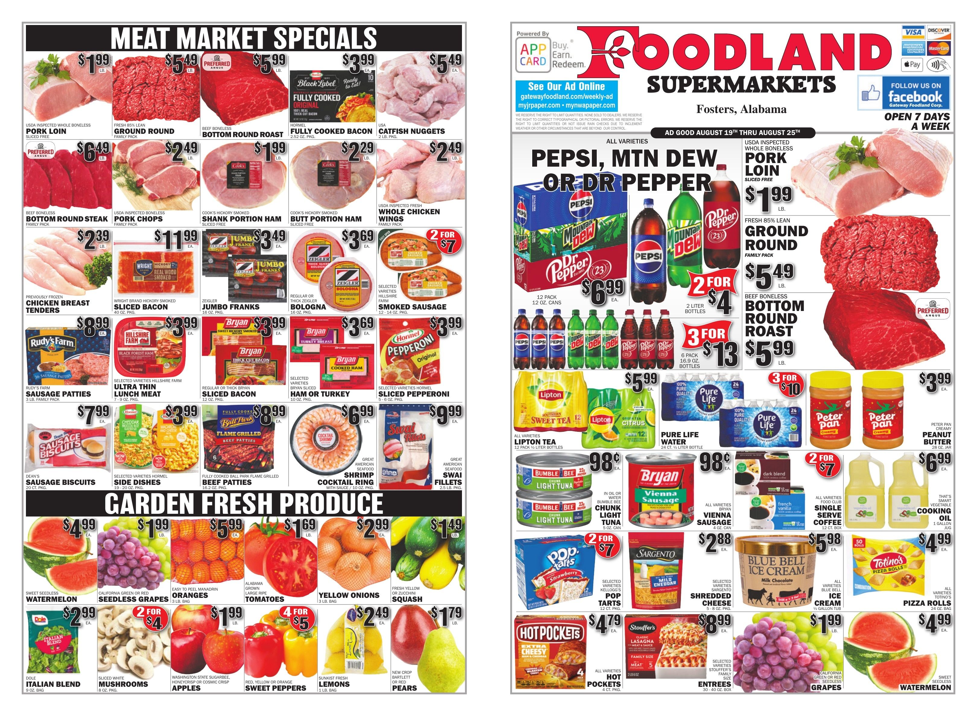 Gateway Foodland (Fosters, AL) Weekly Ad August 19 - 25, 2026