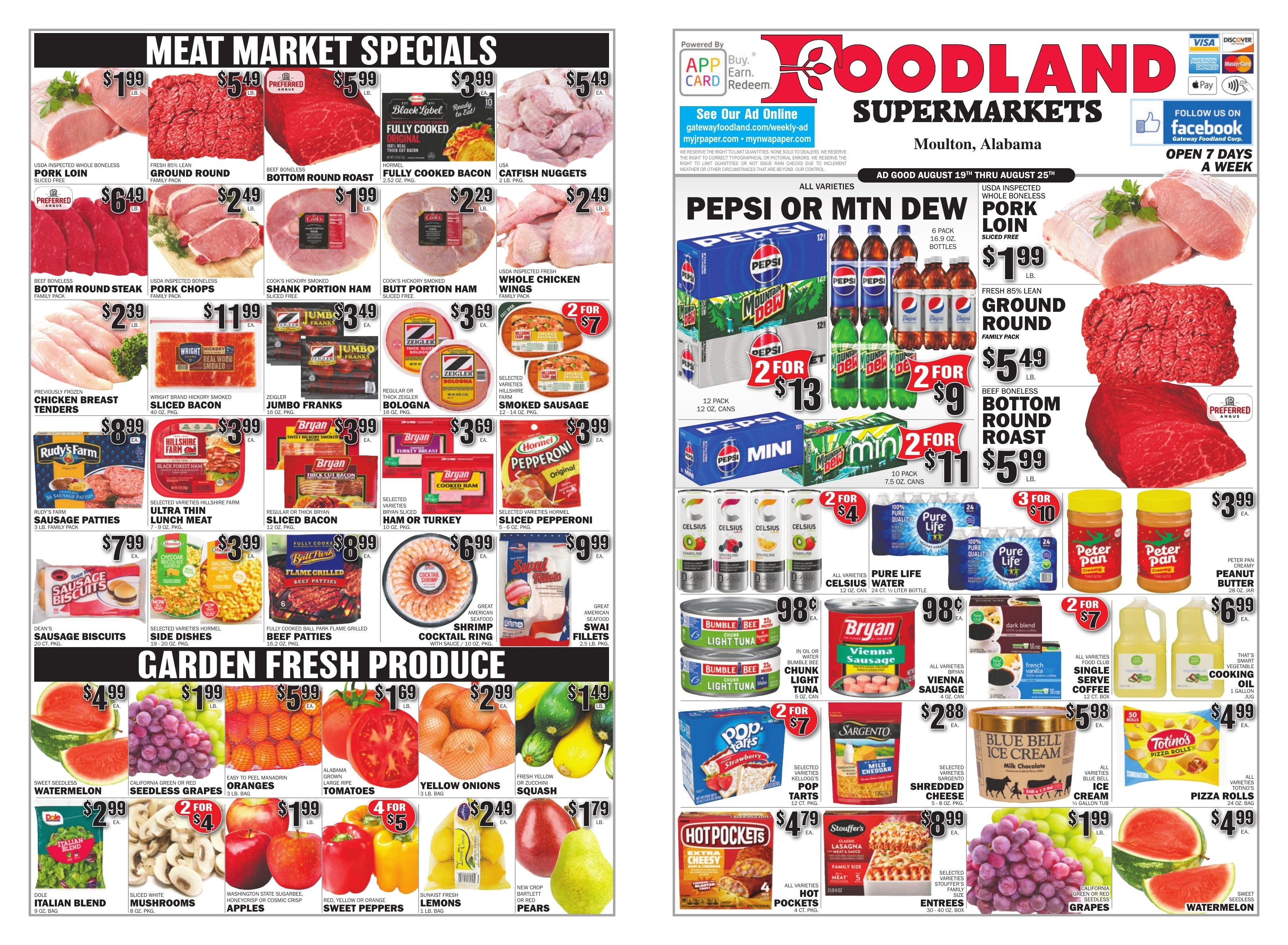 Gateway Foodland (Moulton, AL) Weekly Ad August 19 - 25, 2026