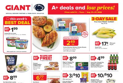 Giant Food Stores (Philadelphia–Haddonfield Area, NJ–PA) Weekly Ad August 21 - 27, 2026